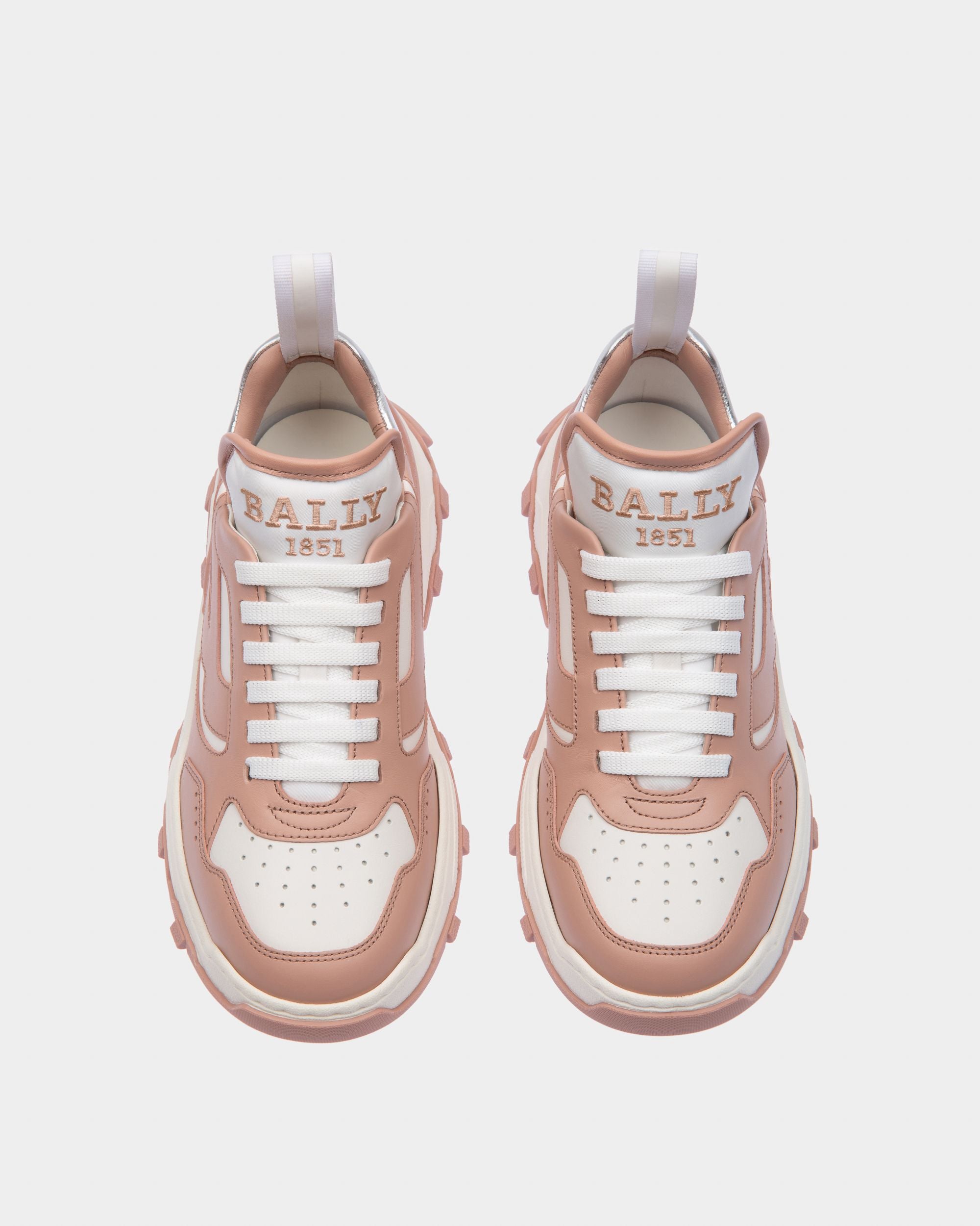 Holden Sneaker Aus Leder In Roségold Und Weiß - Damen - Bally - 02