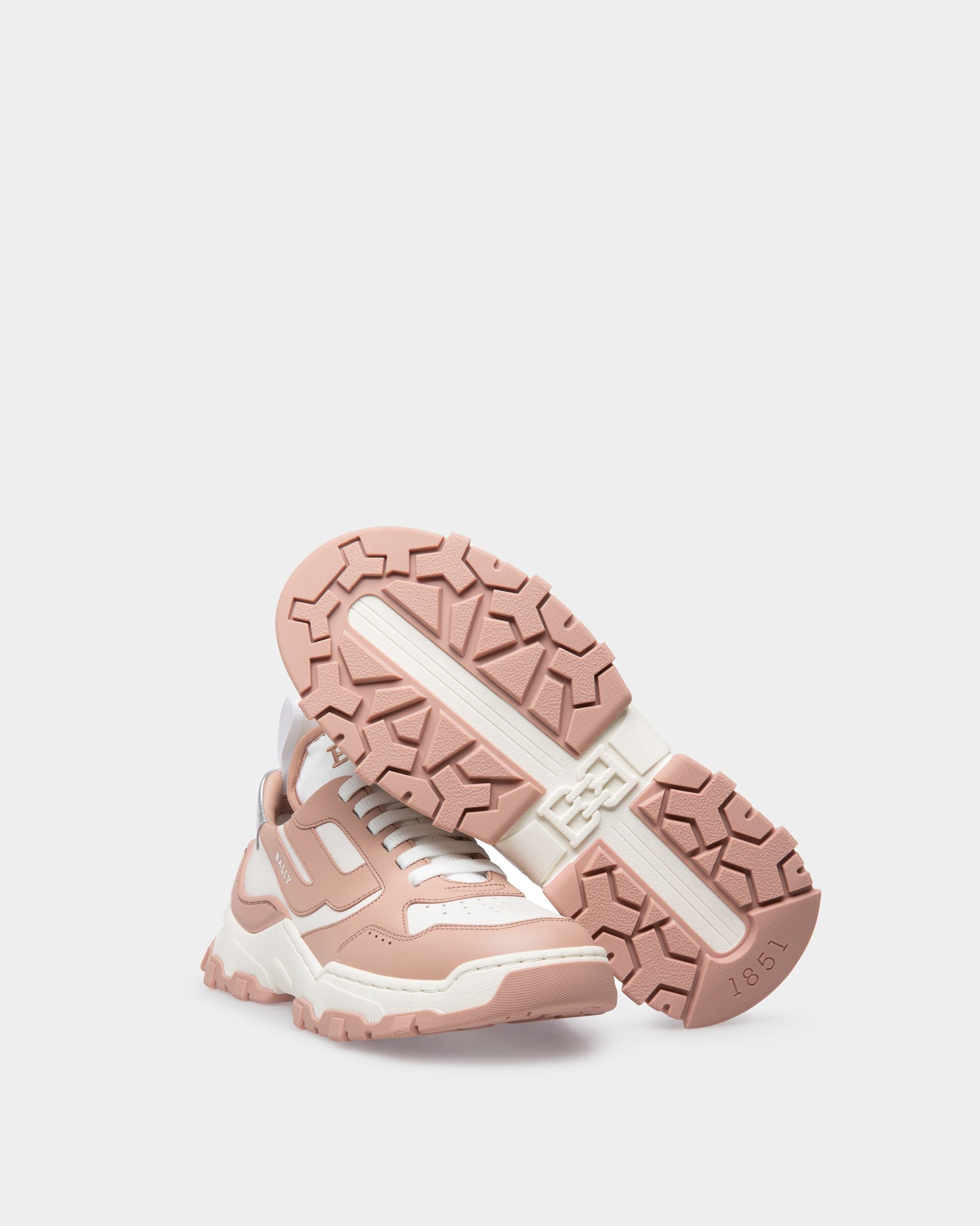 Holden Sneaker Aus Leder In Roségold Und Weiß - Damen - Bally - 04
