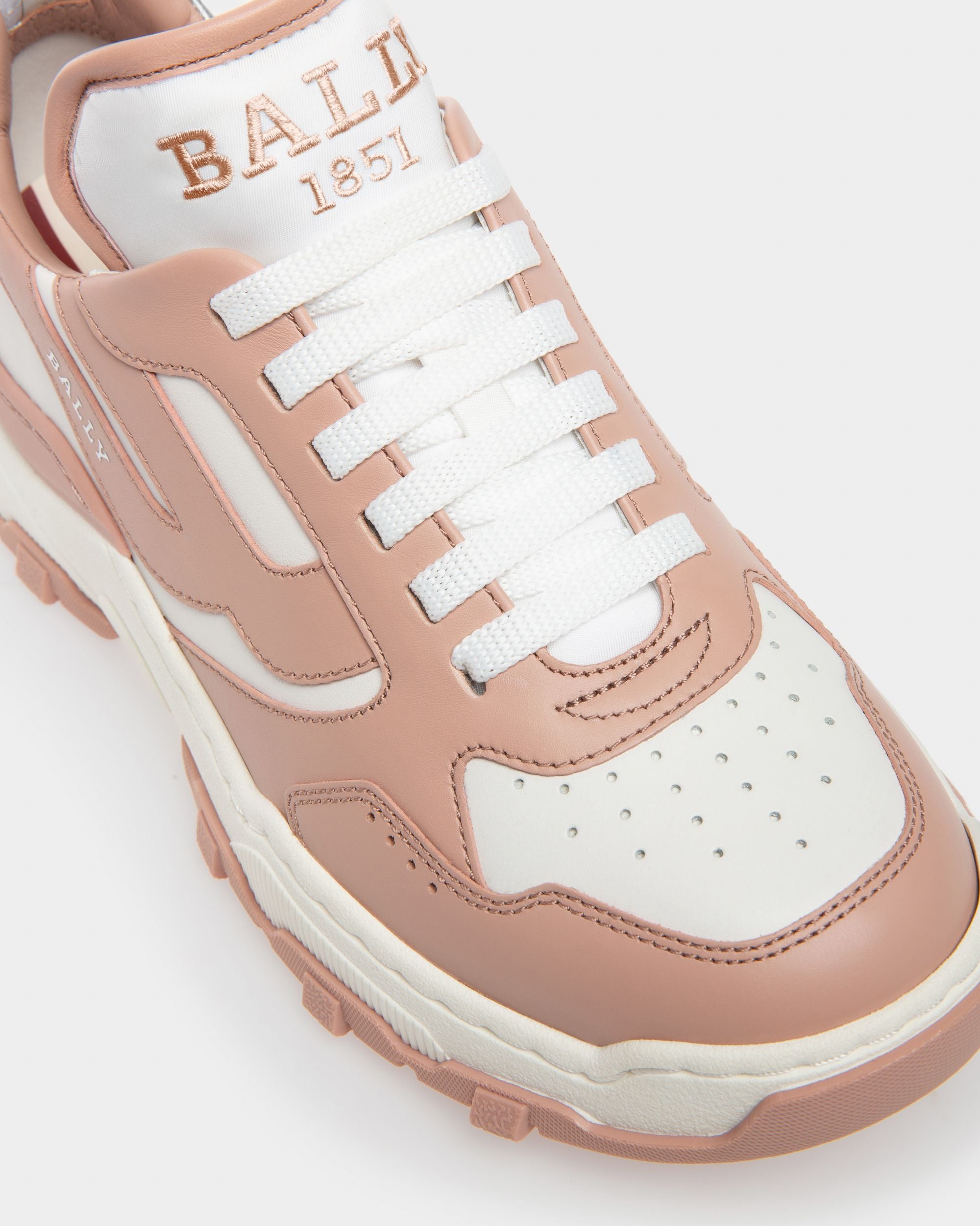 Holden Sneaker Aus Leder In Roségold Und Weiß - Damen - Bally - 05