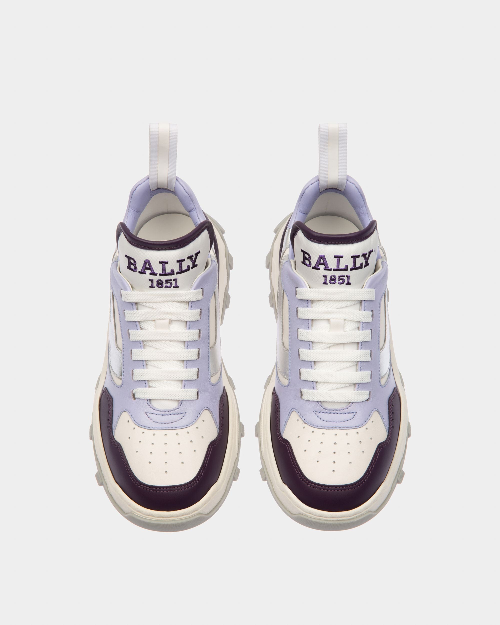 Holden Sneaker Aus Leder Und Stoff In Violett Und Weiss - Damen - Bally - 02