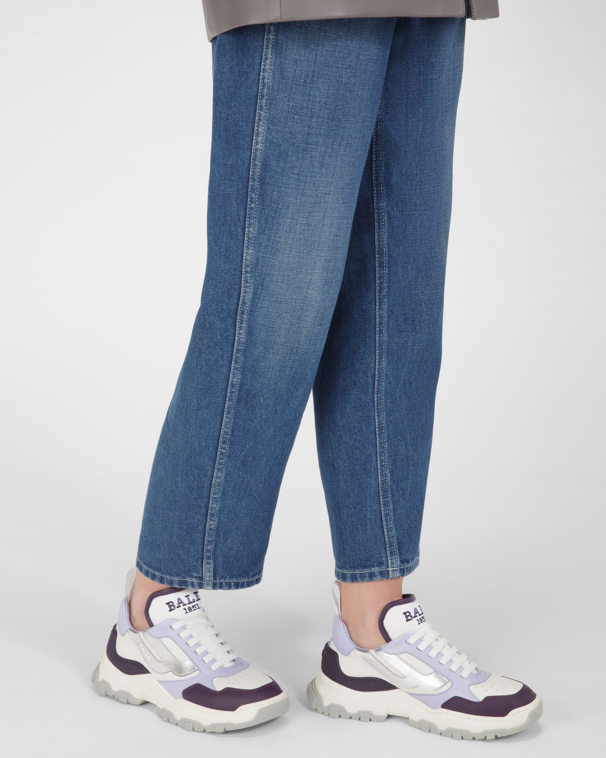 Holden Sneaker Aus Leder Und Stoff In Violett Und Weiss - Damen - Bally - 07