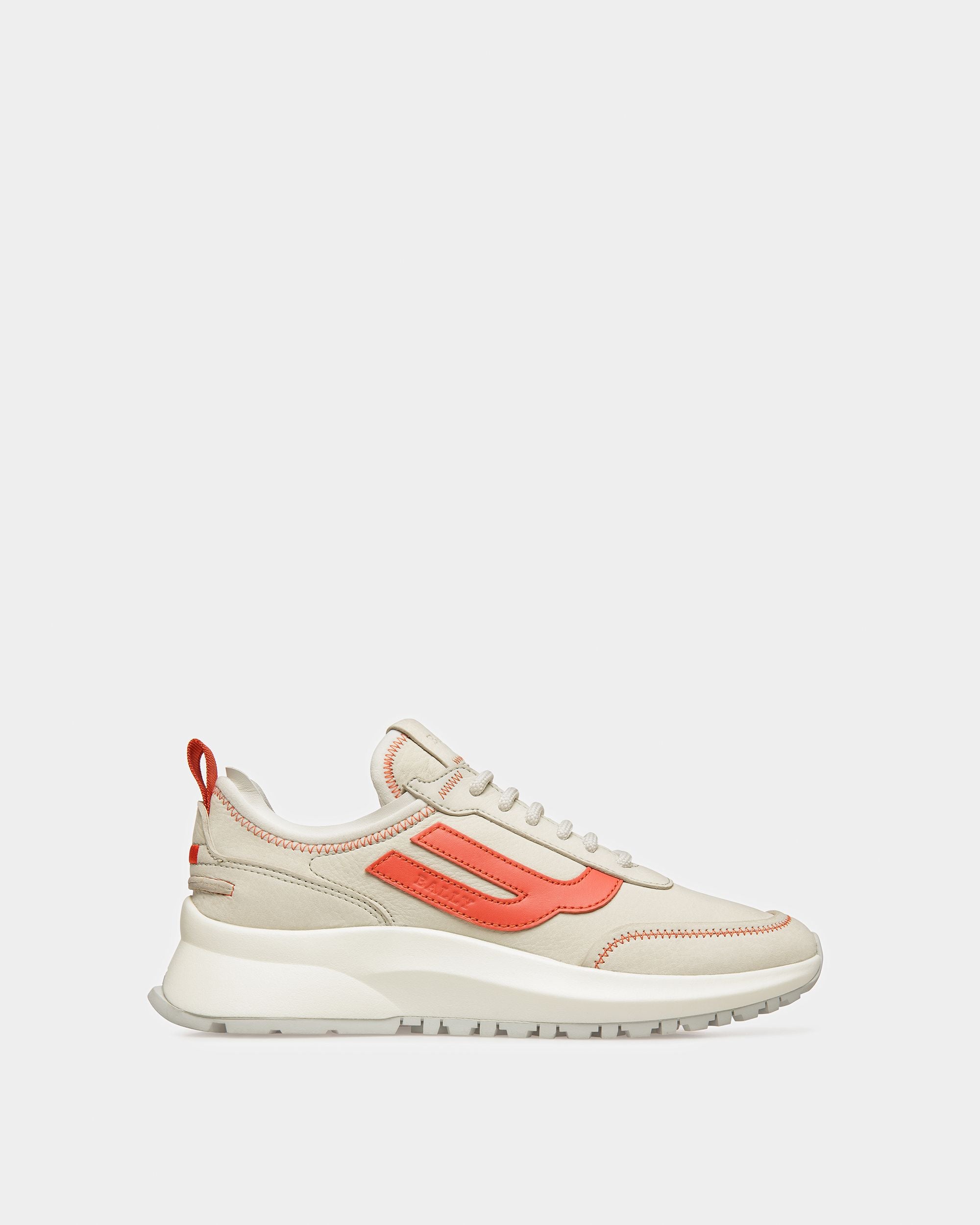 Darys Leder-Sneaker In Staubweiß Und Orange - Damen - Bally - 01