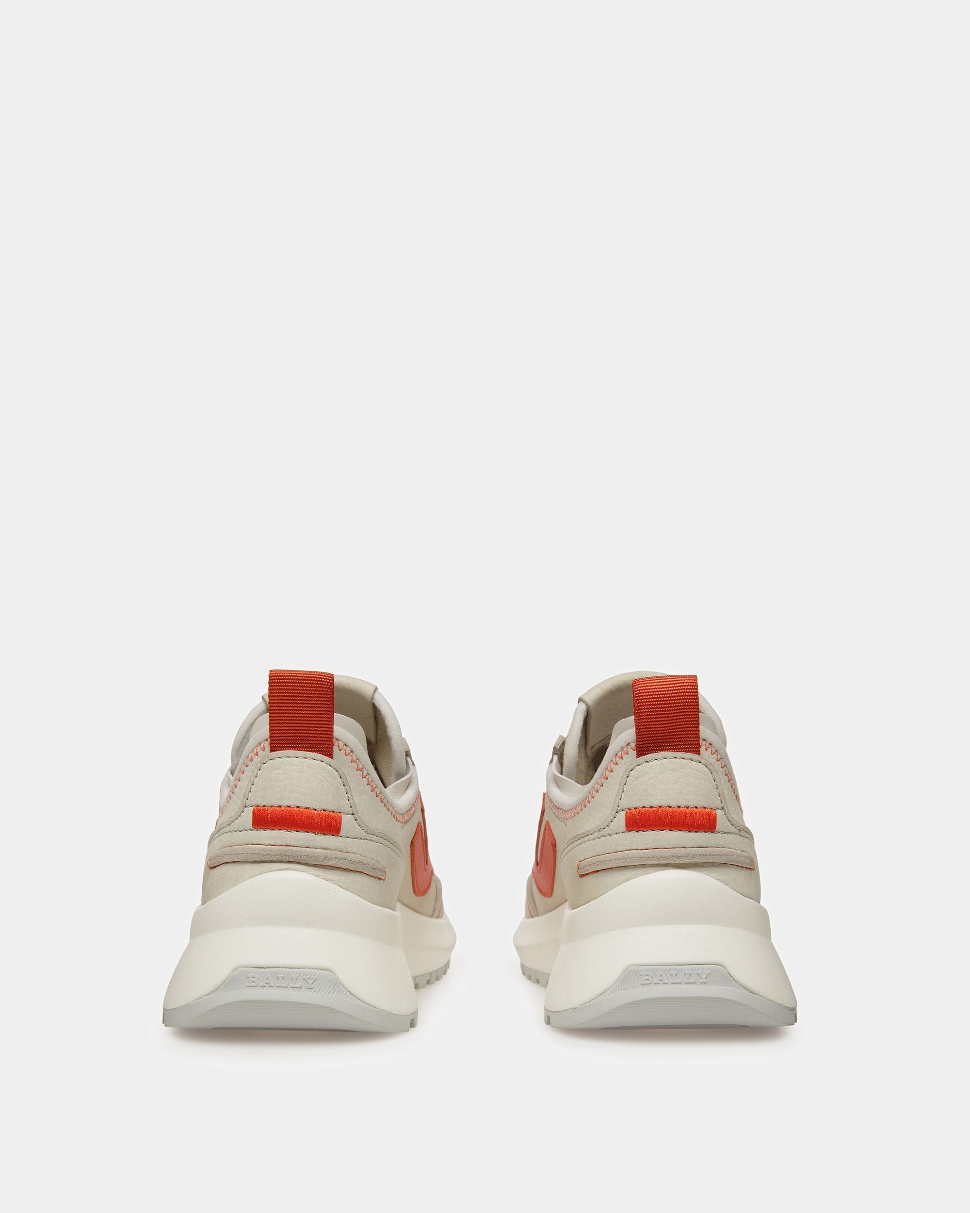 Darys Leder-Sneaker In Staubweiß Und Orange - Damen - Bally - 04