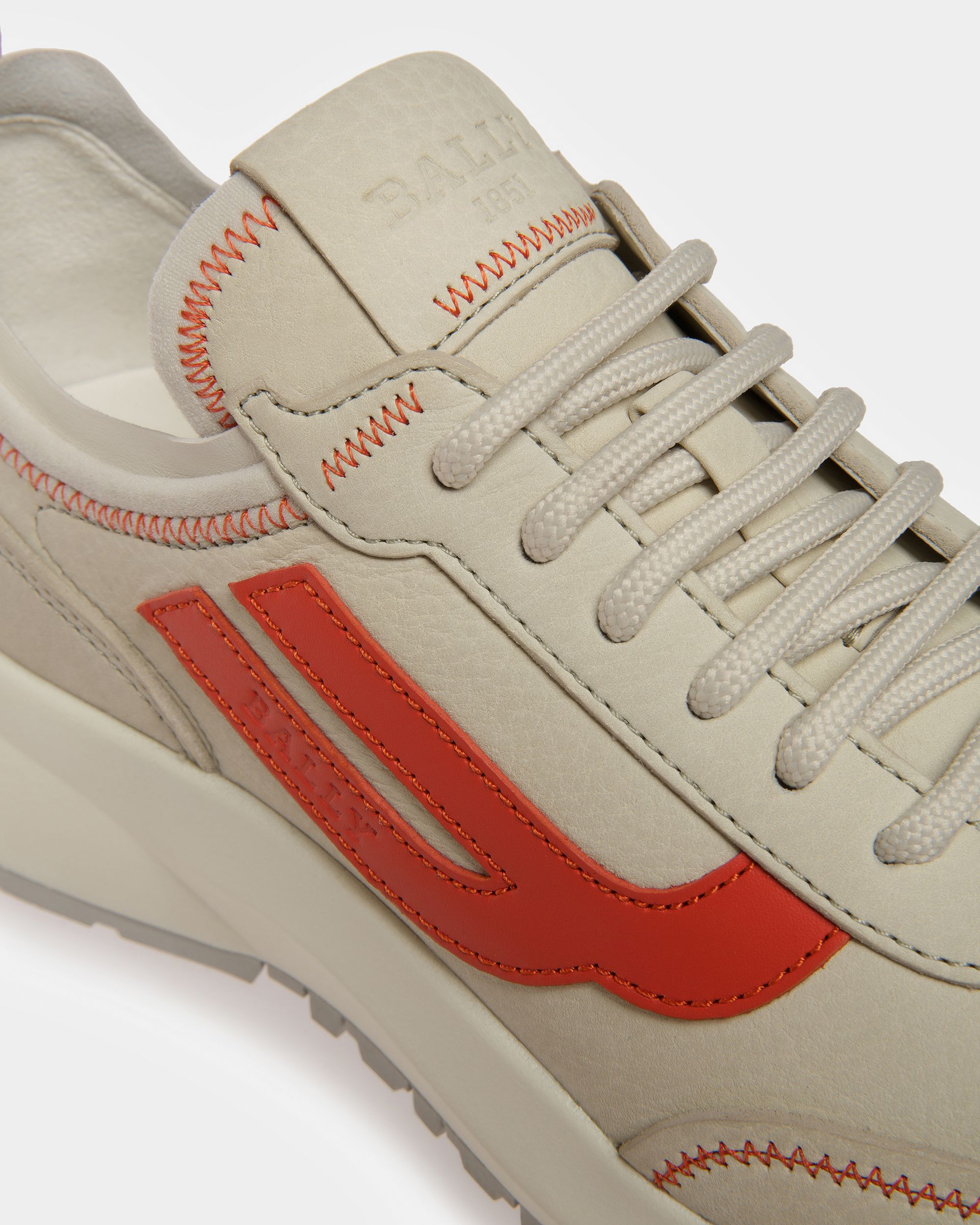 Darys Leder-Sneaker In Staubweiß Und Orange - Damen - Bally - 06