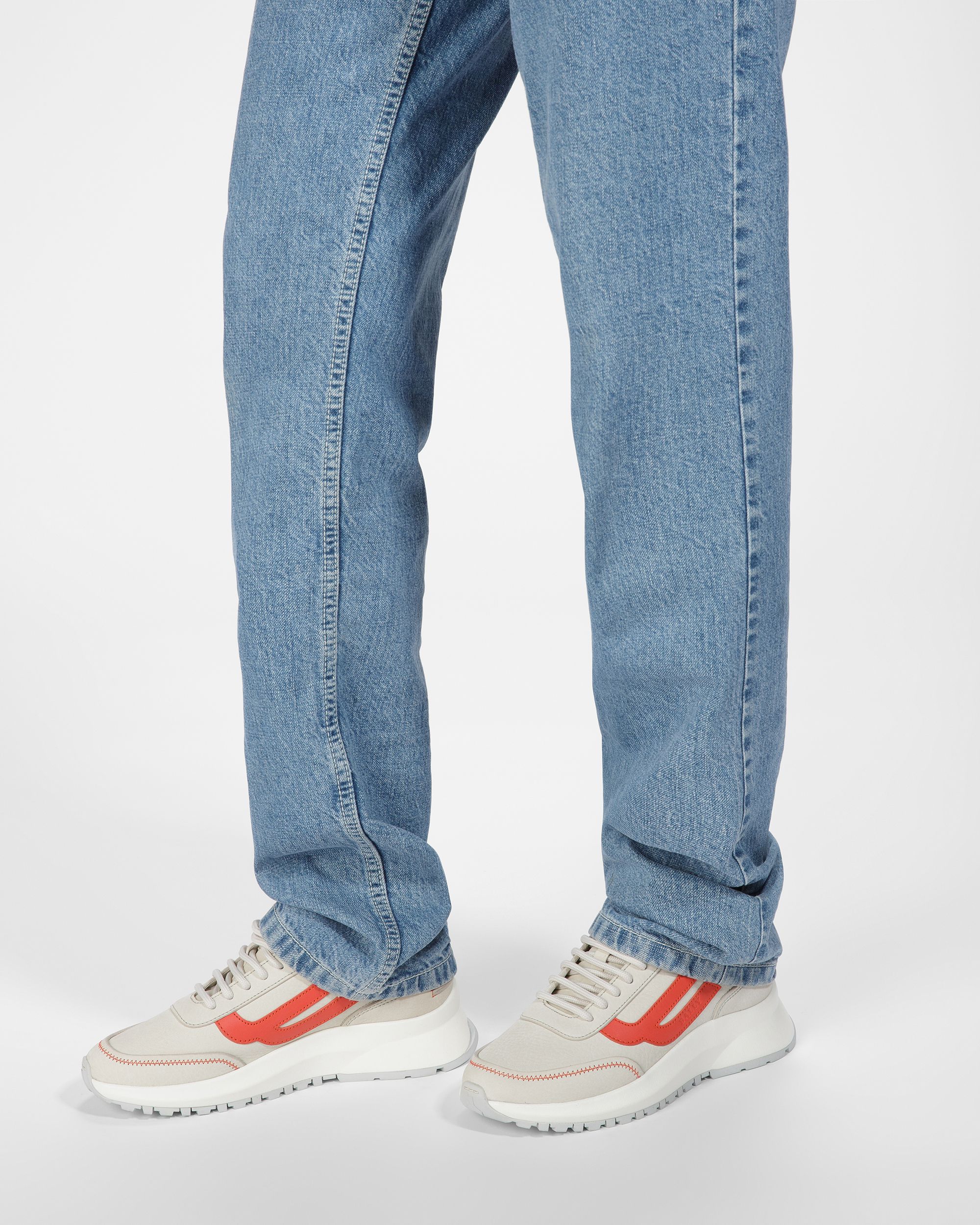 Darys Leder-Sneaker In Staubweiß Und Orange - Damen - Bally - 07