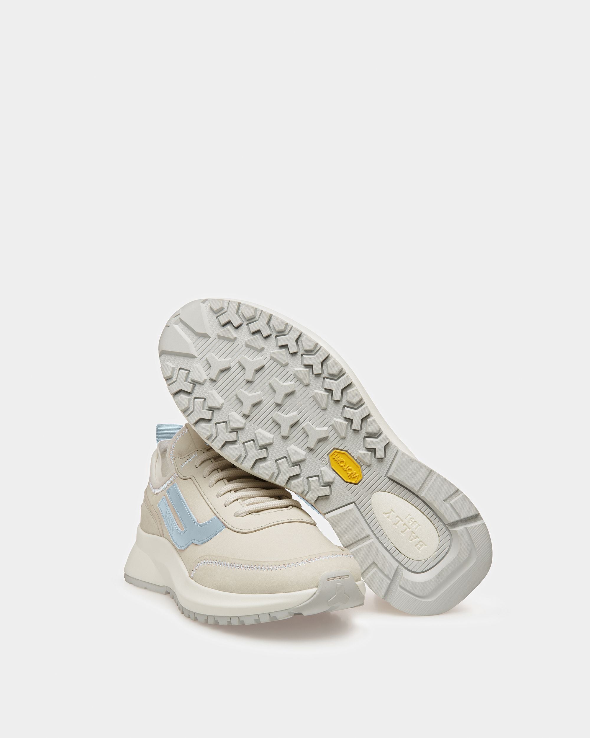 Darys Sneakers Aus Leder In Staubweiß Und Hellblau - Damen - Bally - 06