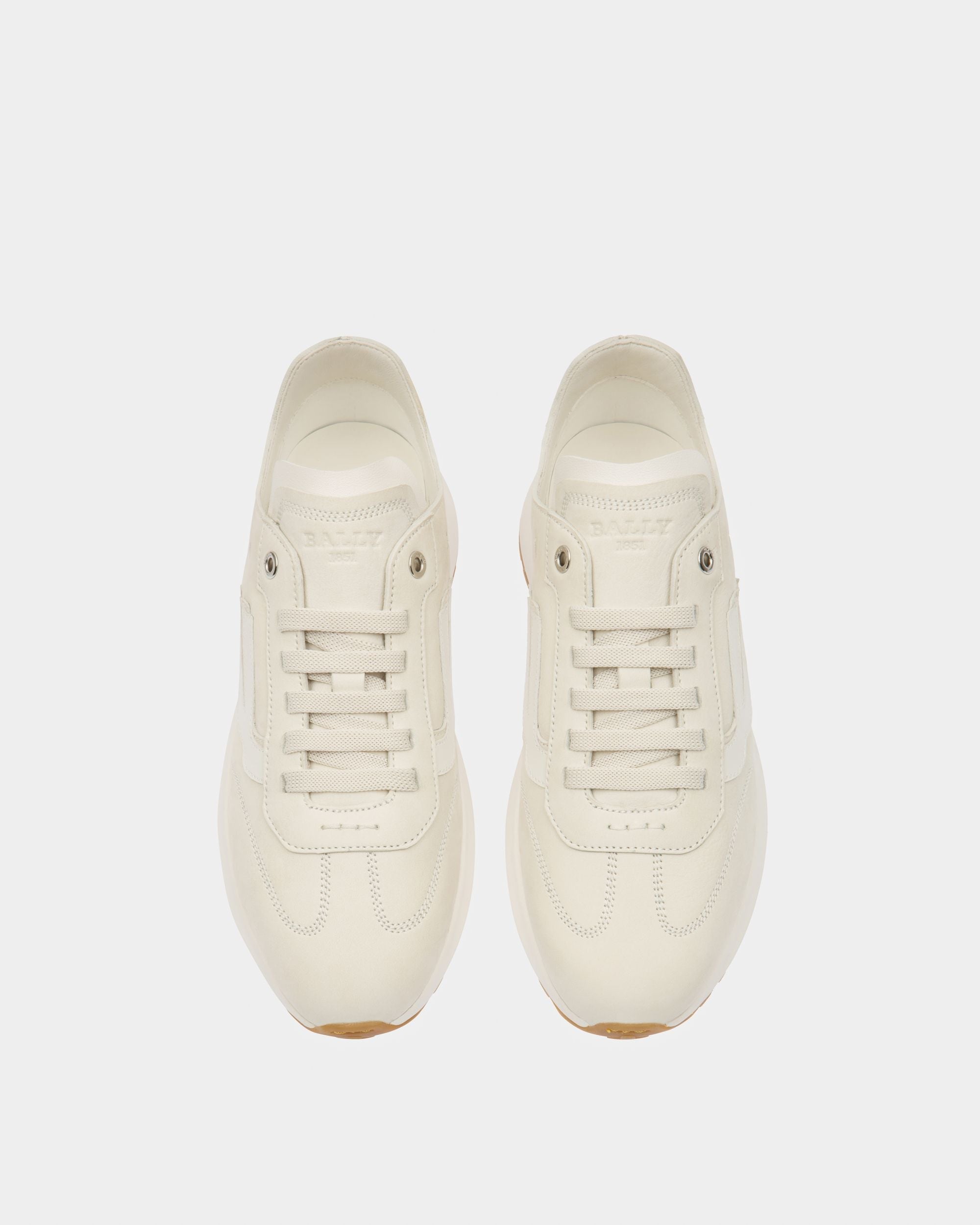 Demyl Sneaker Aus Staubweissem Und Weissem Leder - Damen - Bally - 02