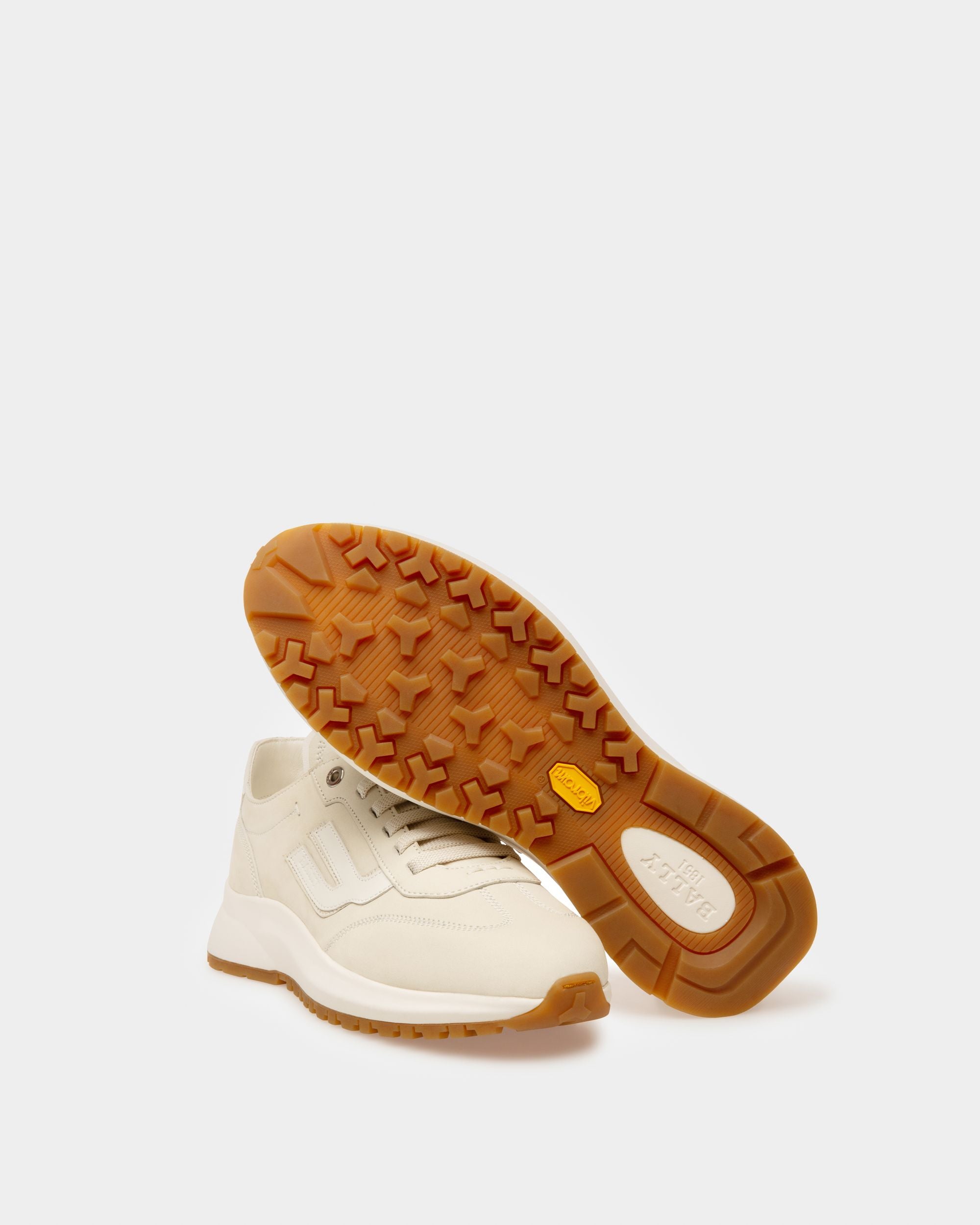 Demyl Sneaker Aus Staubweissem Und Weissem Leder - Damen - Bally - 05