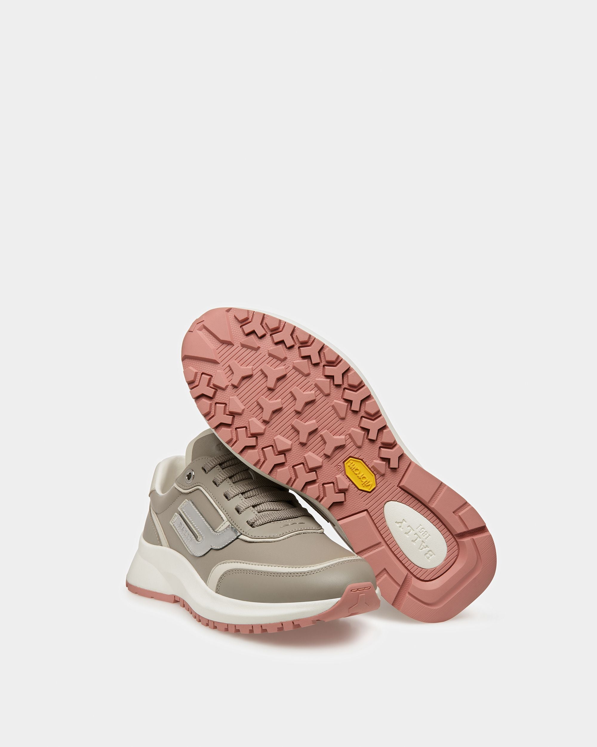 Demmy Leder-Sneaker In Grau Und Staubweiß - Damen - Bally - 05
