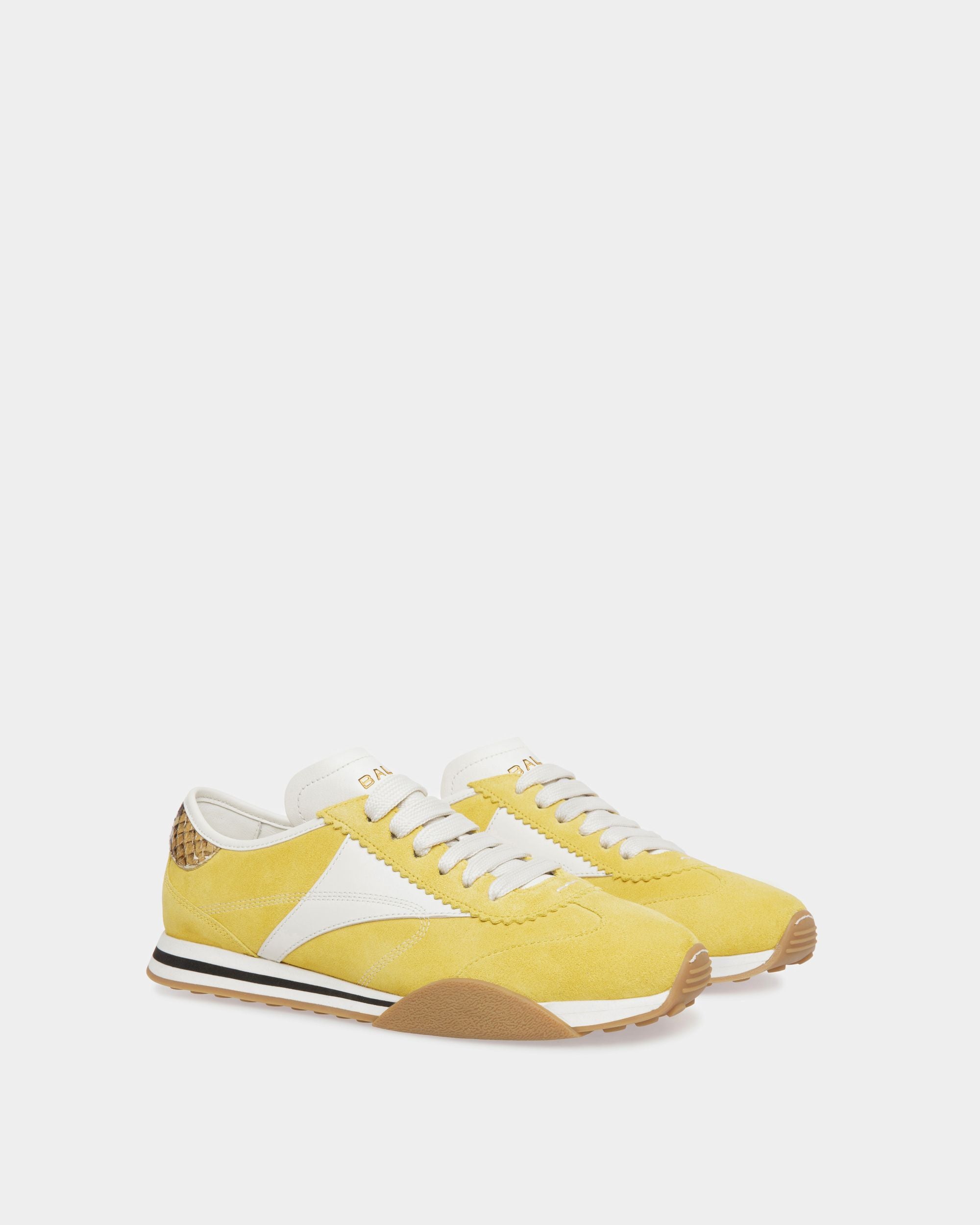 Sussex Sneaker Aus Gelbem Und Weißem Leder - Damen - Bally - 02