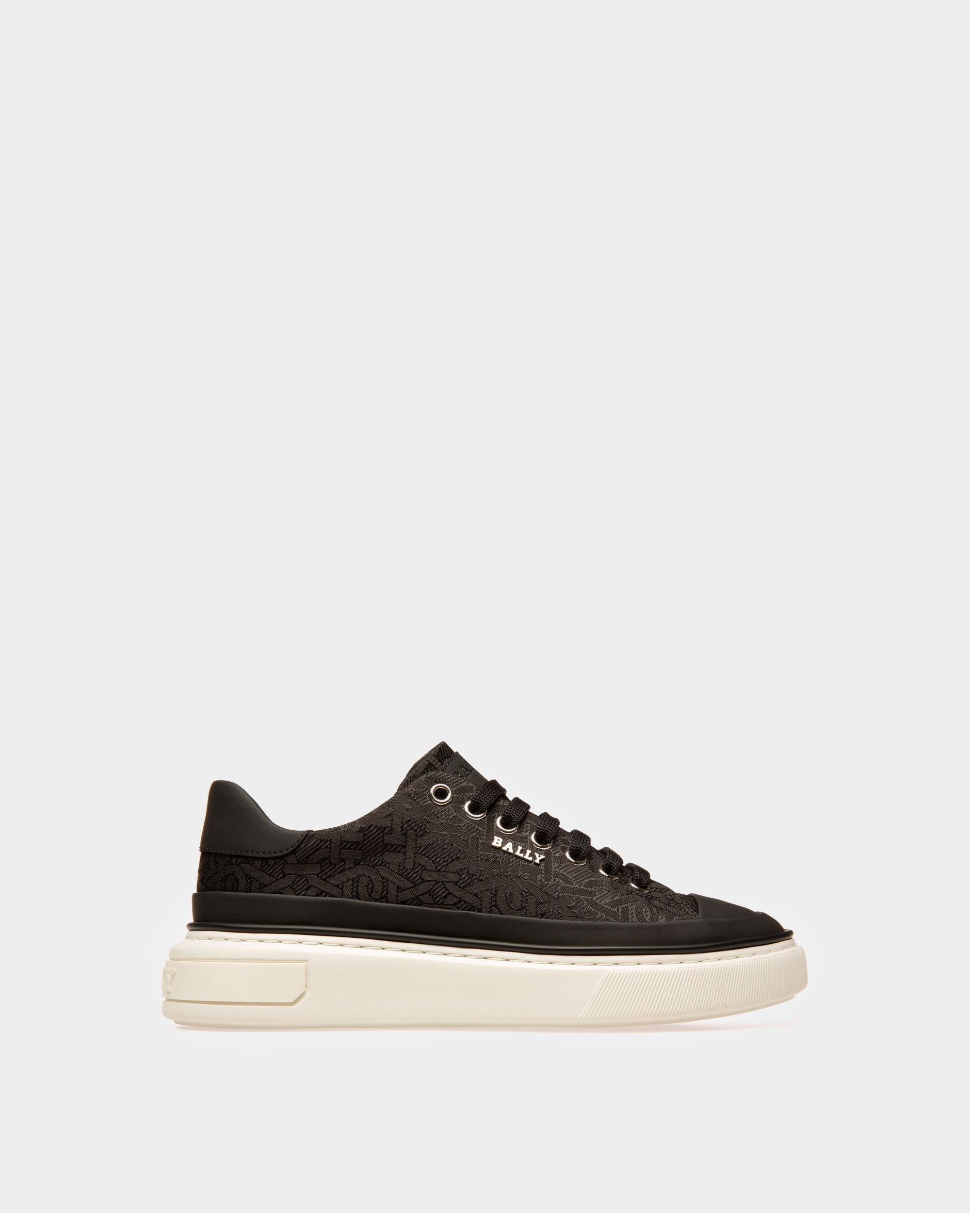 Maily Sneaker Aus Schwarzem Nylon-Jacquard - Damen - Bally - 01