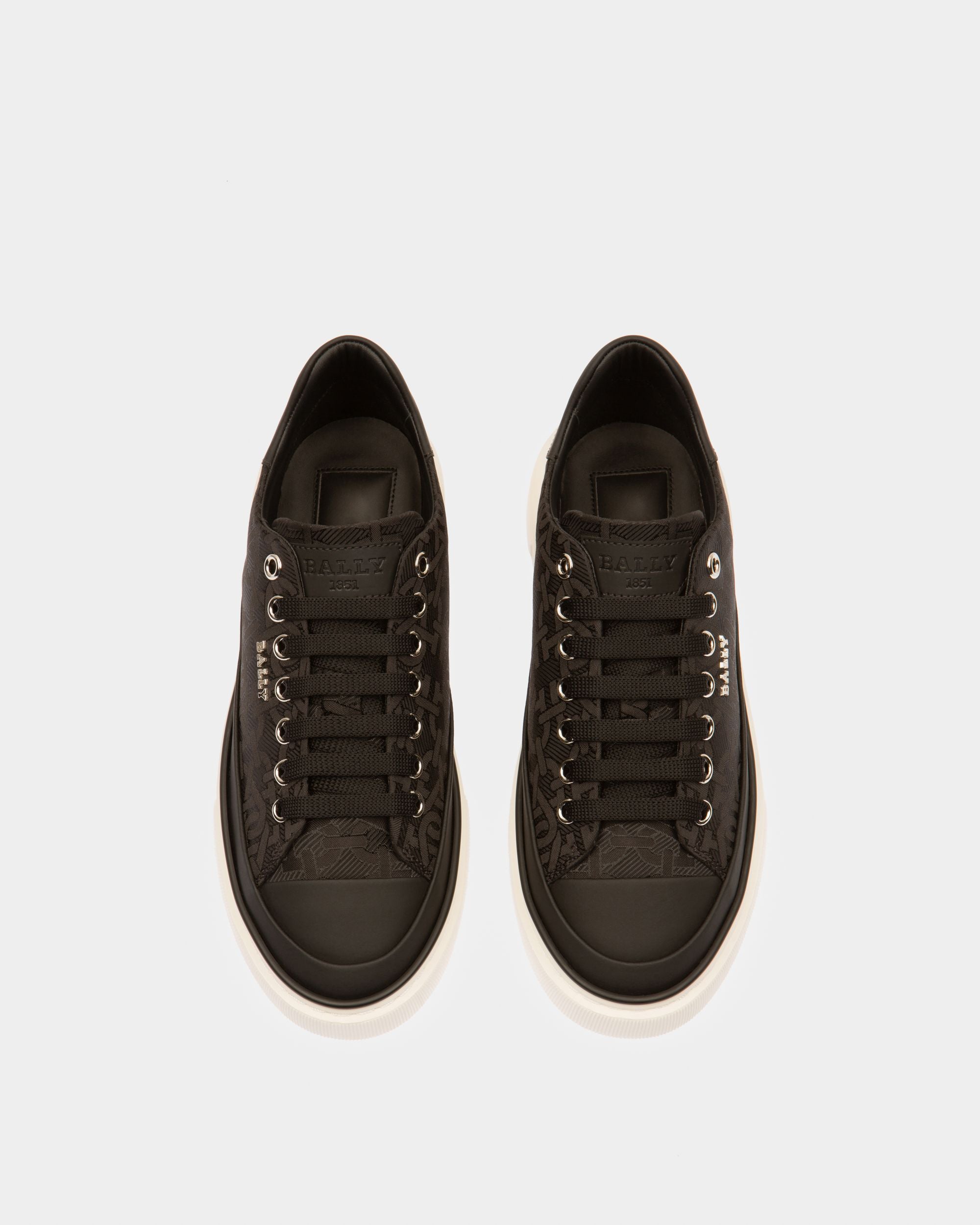 Maily Sneaker Aus Schwarzem Nylon-Jacquard - Damen - Bally - 02