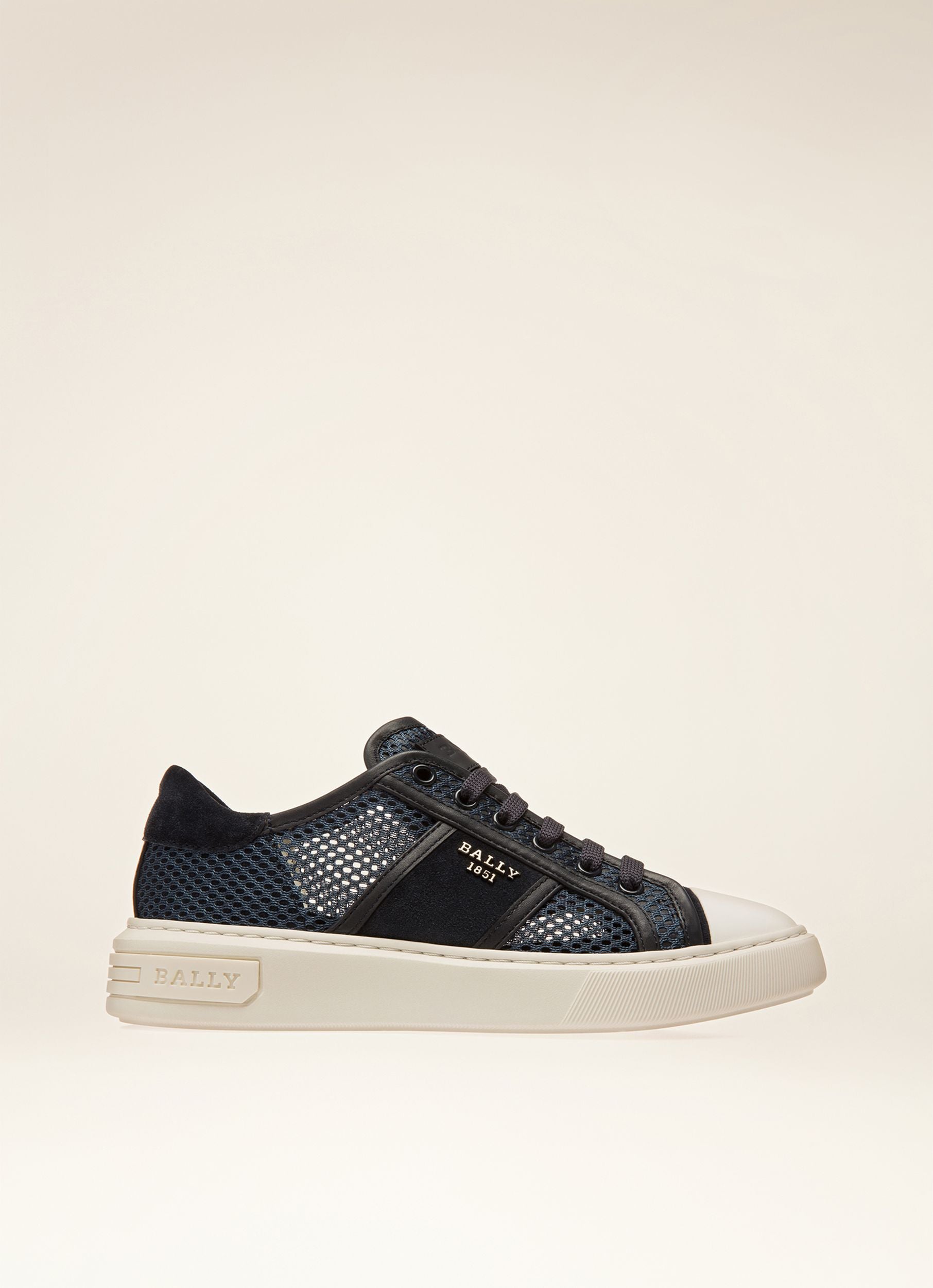 Myller Sneaker Aus Marineblauem Und Weissem Netzstoff Und Leder - Damen - Bally - 01