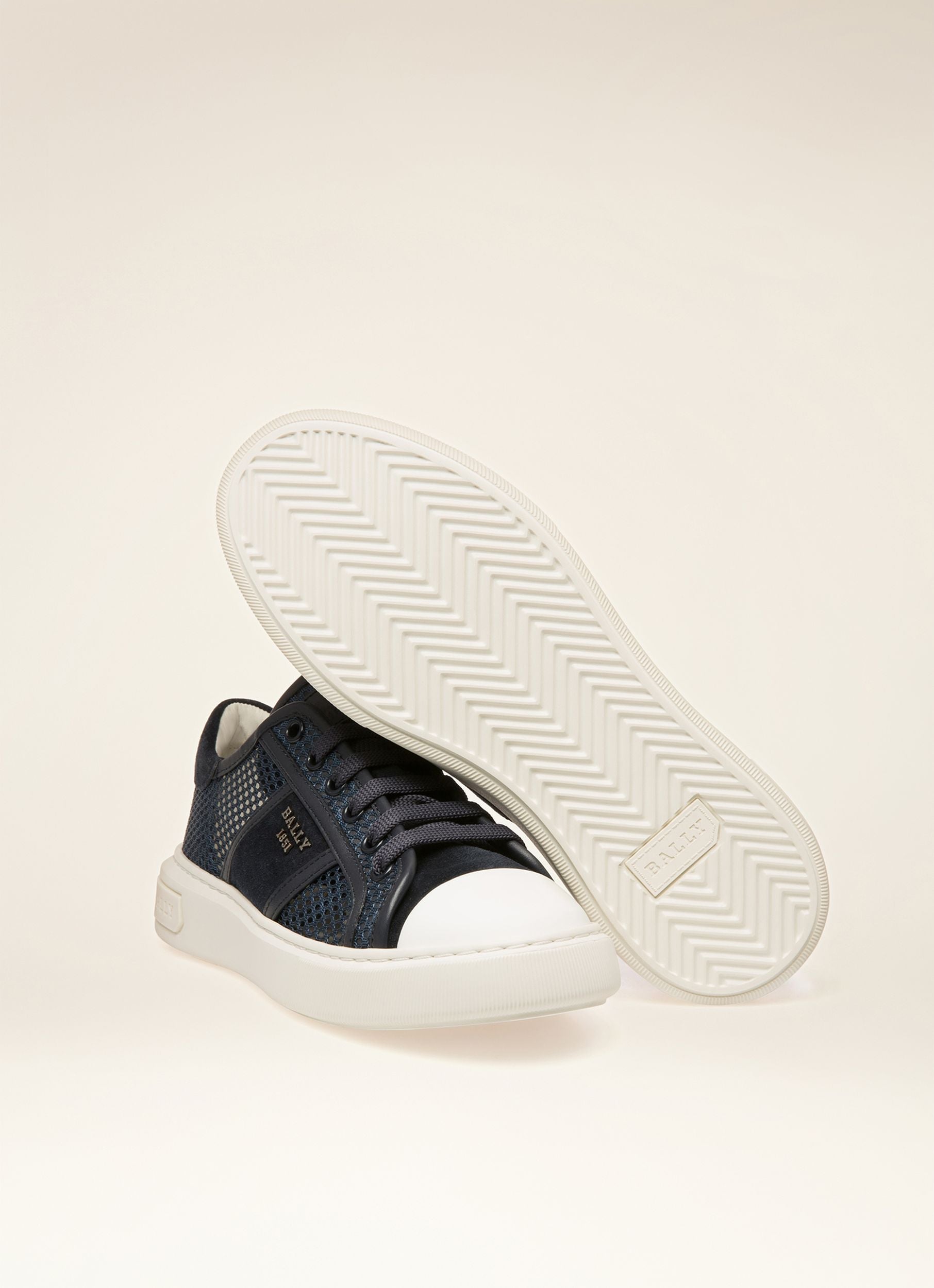 Myller Sneaker Aus Marineblauem Und Weissem Netzstoff Und Leder - Damen - Bally - 07