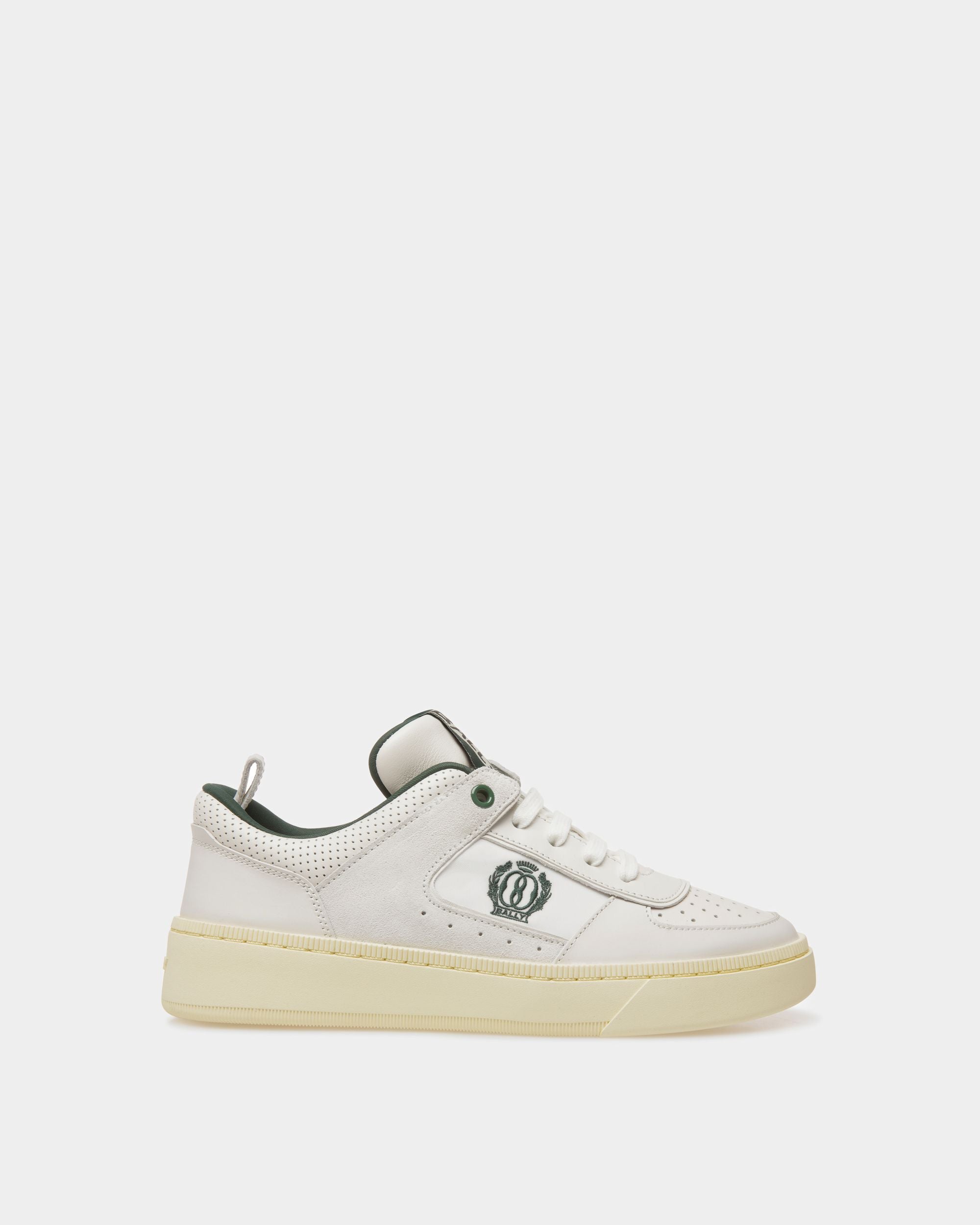 Raise Sneaker Aus Leder in Weiß und Grün - Damen - Bally - 01