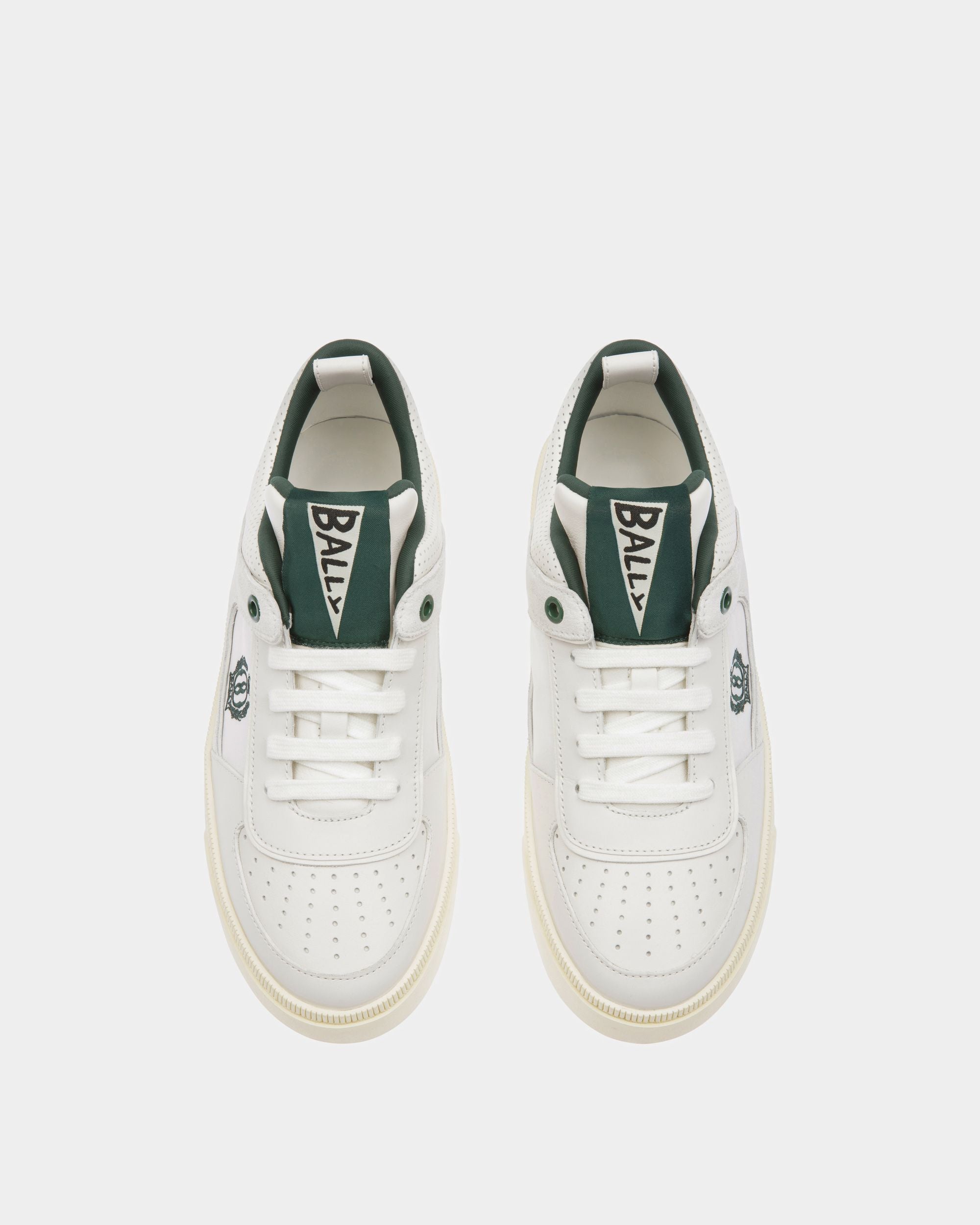 Raise Sneaker Aus Leder in Weiß und Grün - Damen - Bally - 02