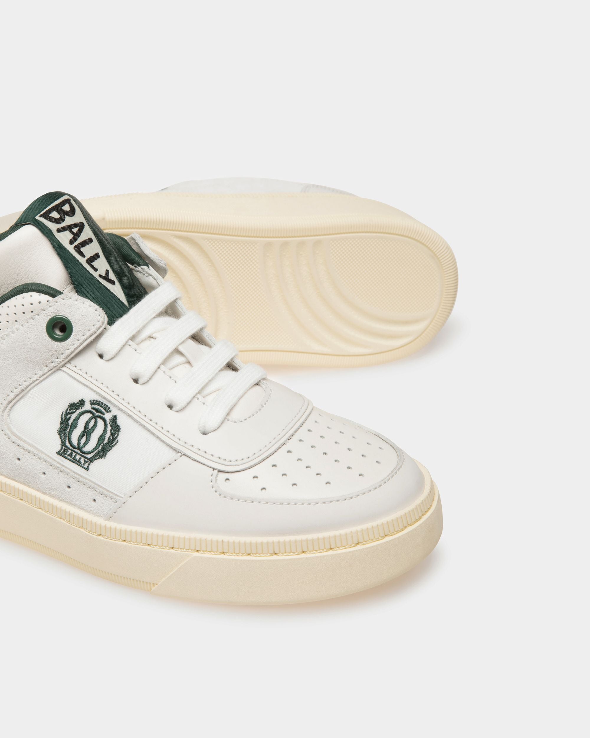 Raise Sneaker Aus Leder in Weiß und Grün - Damen - Bally - 04