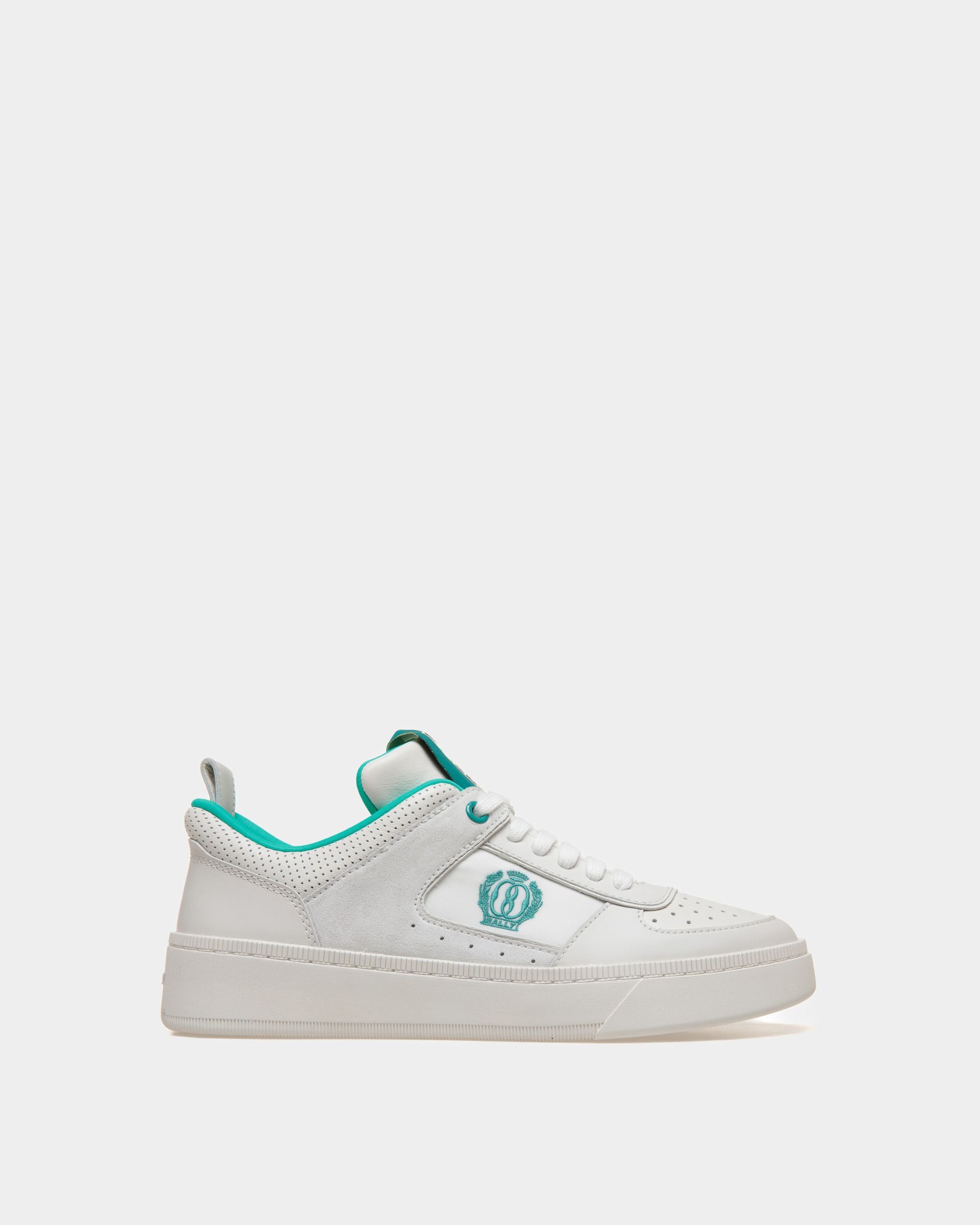 Raise Sneaker Aus Leder In Weiß Und Grün - Damen - Bally - 01