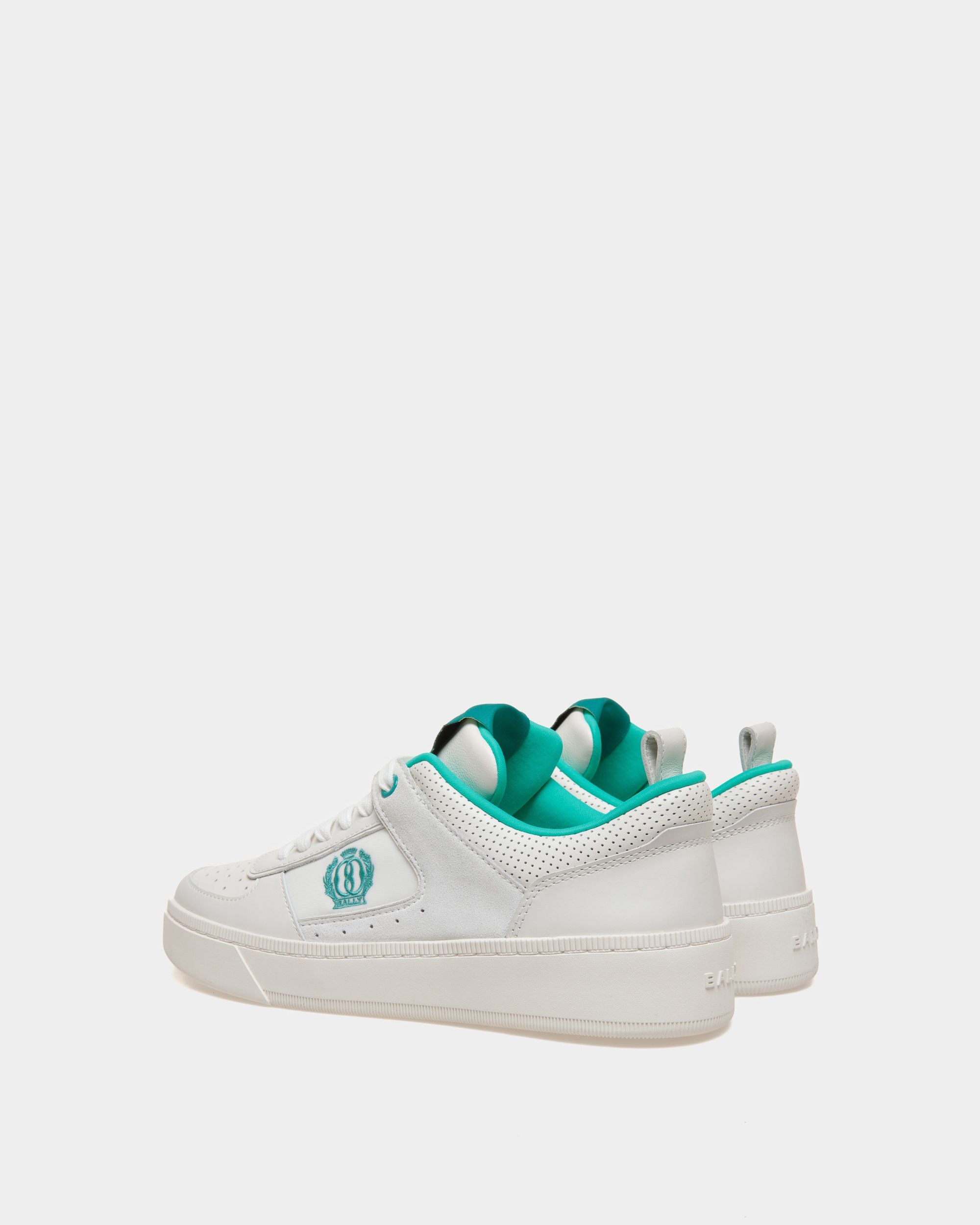 Raise Sneaker Aus Leder In Weiß Und Grün - Damen - Bally - 03