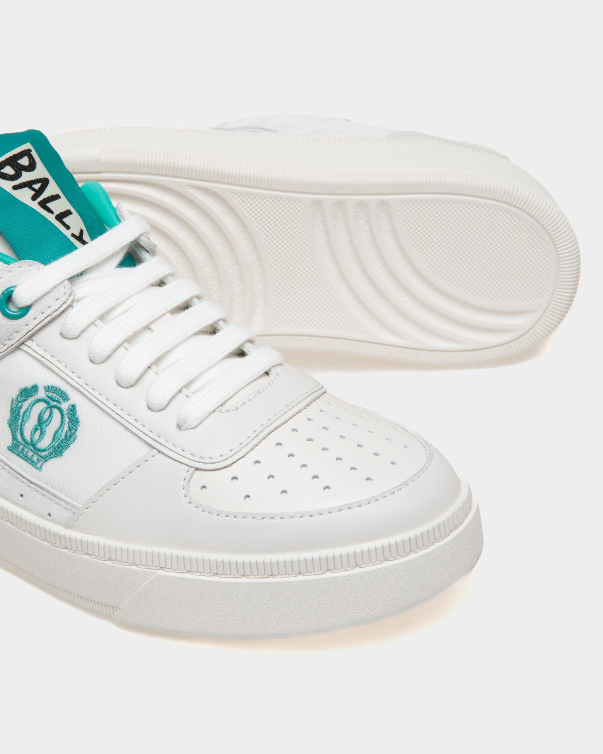 Raise Sneaker Aus Leder In Weiß Und Grün - Damen - Bally - 04
