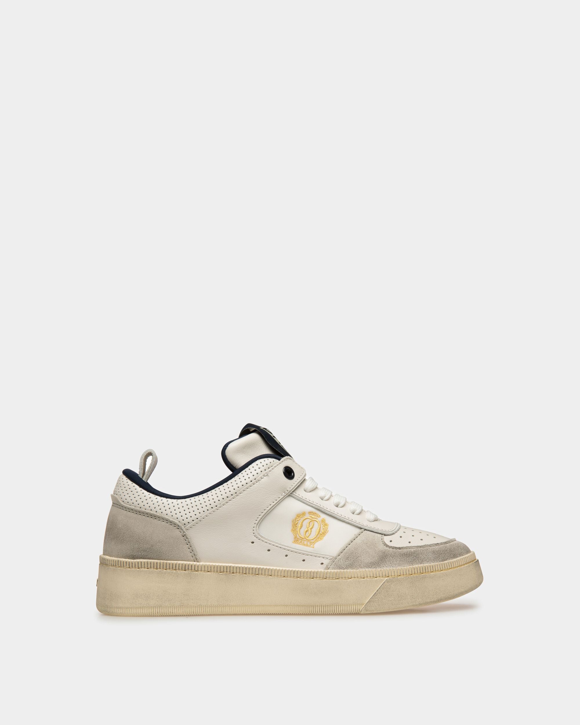 Raise Sneaker Aus Leder in Staubweiß und Mitternachtsblau - Damen - Bally - 01