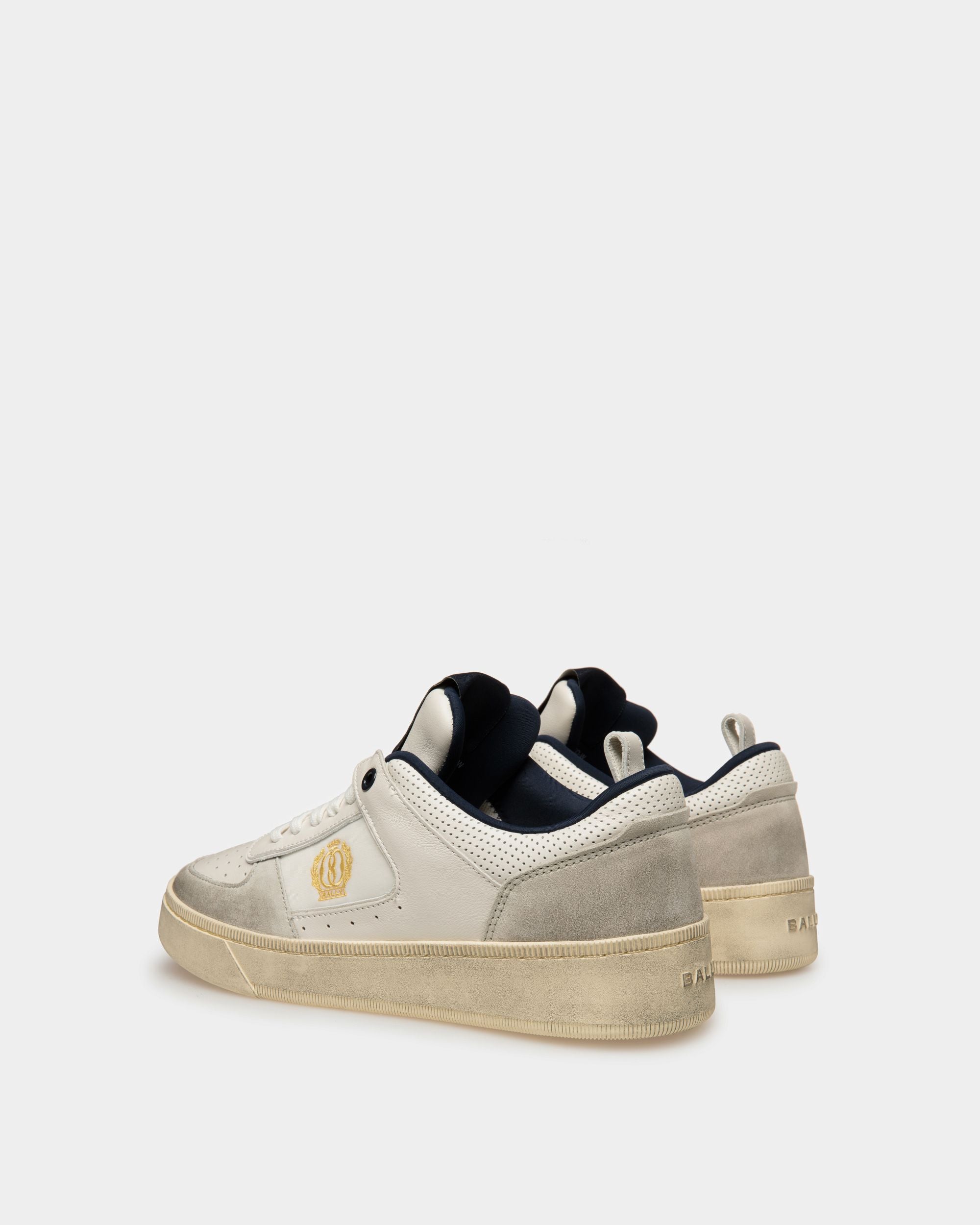 Raise Sneaker Aus Leder in Staubweiß und Mitternachtsblau - Damen - Bally - 03