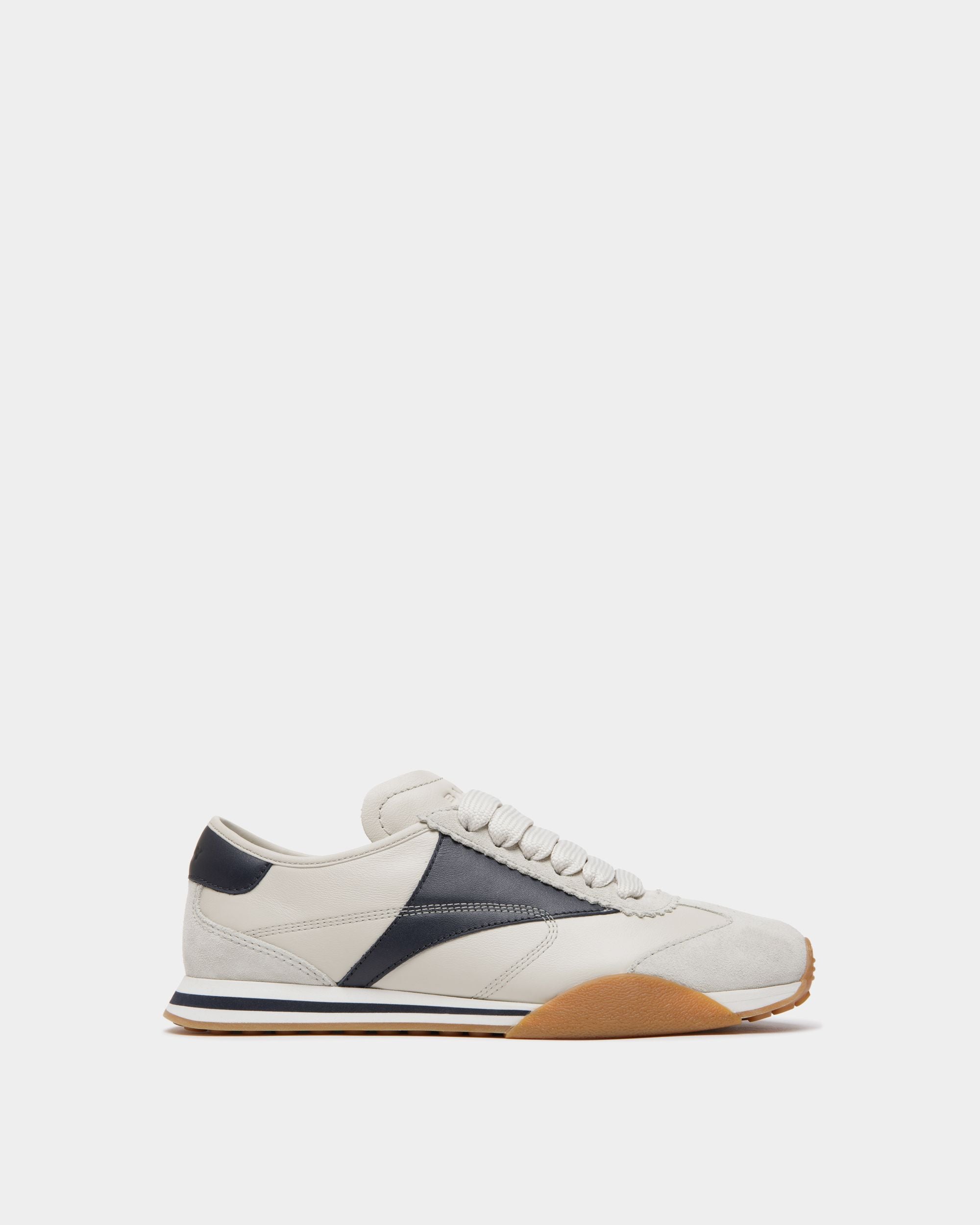 Sussex Sneaker aus Weißem und Navy Blau Leder - Damen - Bally - 01