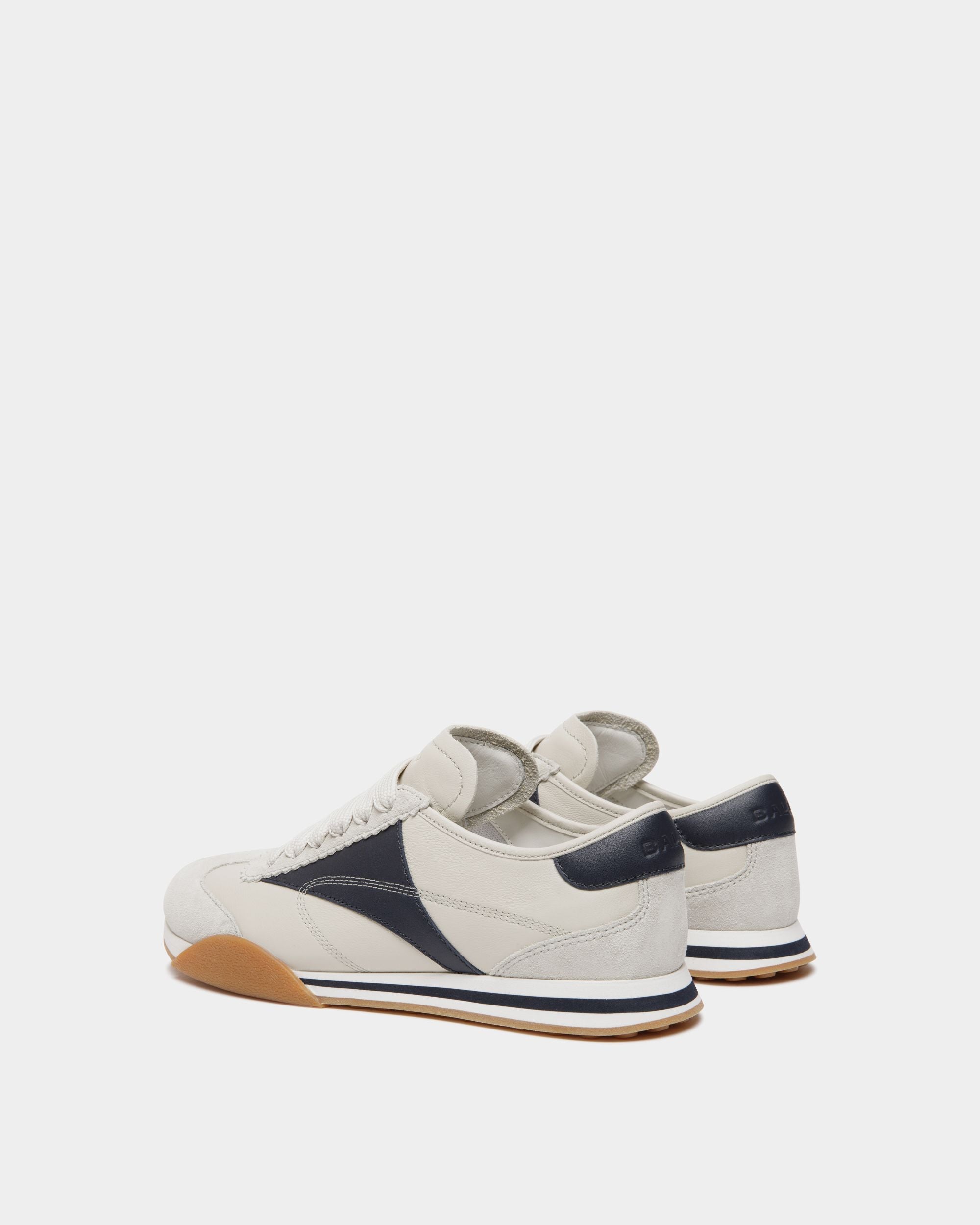 Sussex Sneaker aus Weißem und Navy Blau Leder - Damen - Bally - 03