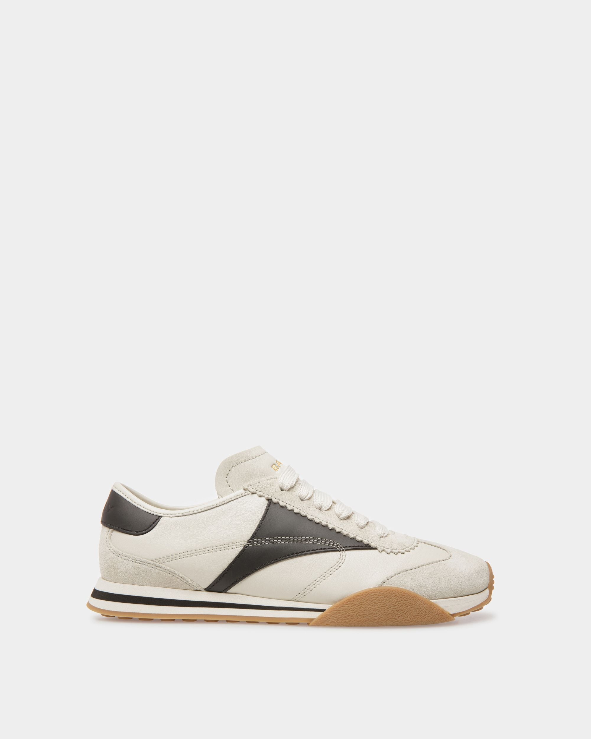Sussex Sneaker Aus Leder in Staubweiß und Schwarz - Damen - Bally - 01