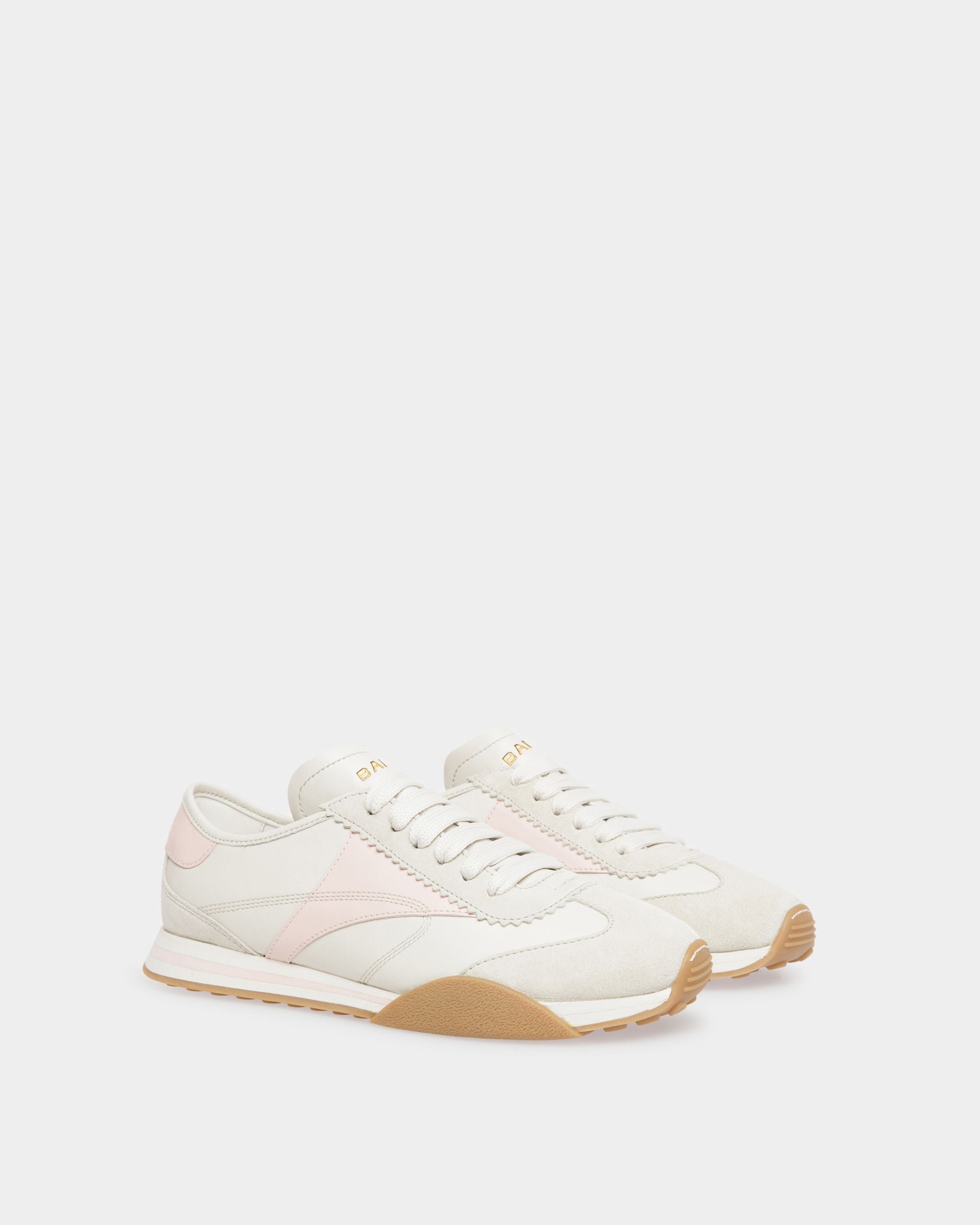Sussex Sneaker Aus Leder in Staubweiß und Rosé - Damen - Bally - 02