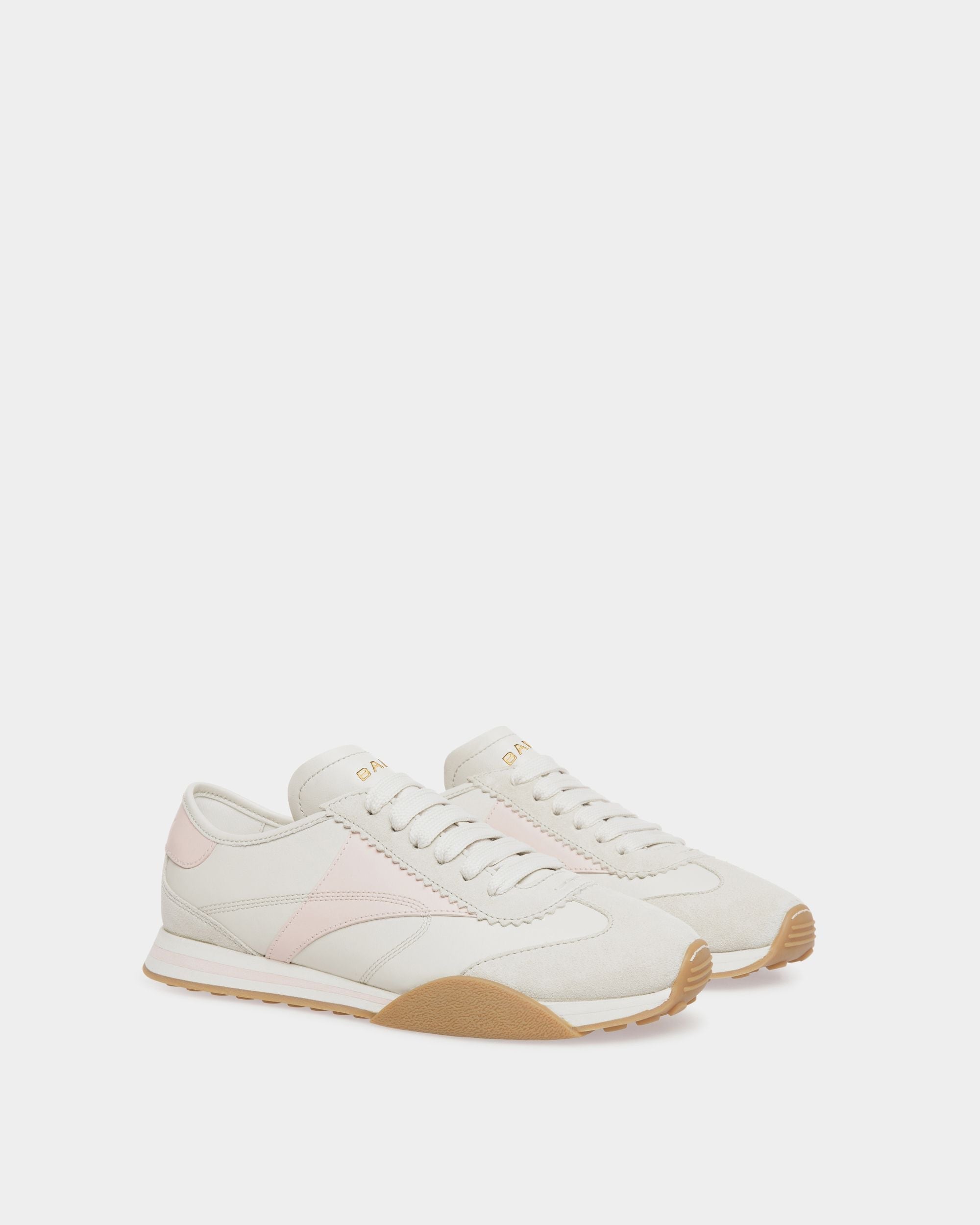 Sussex Sneaker Aus Leder In Dusty White Und Dusty Petal - Damen - Bally - 02