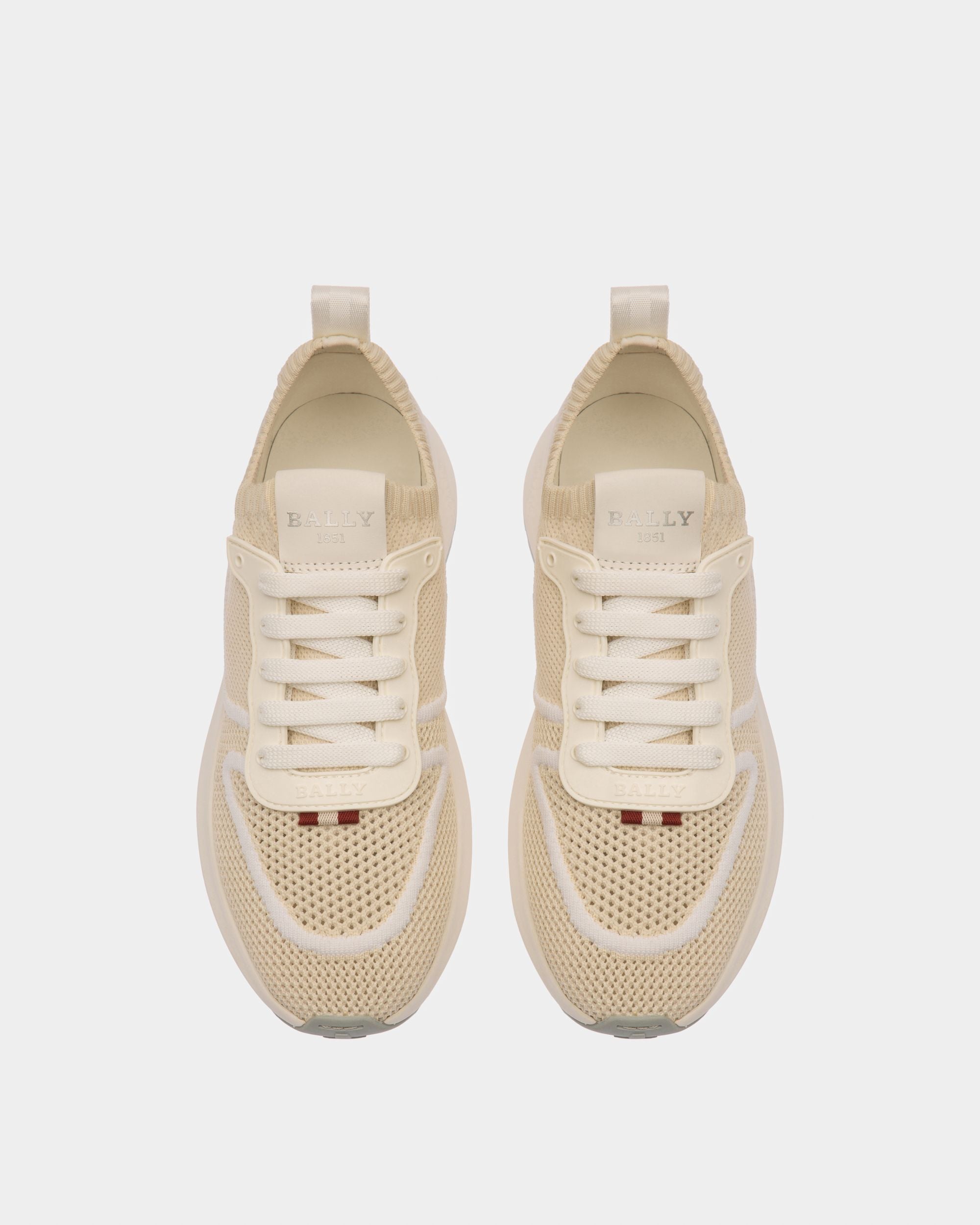 Davyn Sneaker Aus Mesh Und Leder In Staubweiß - Damen - Bally - 02
