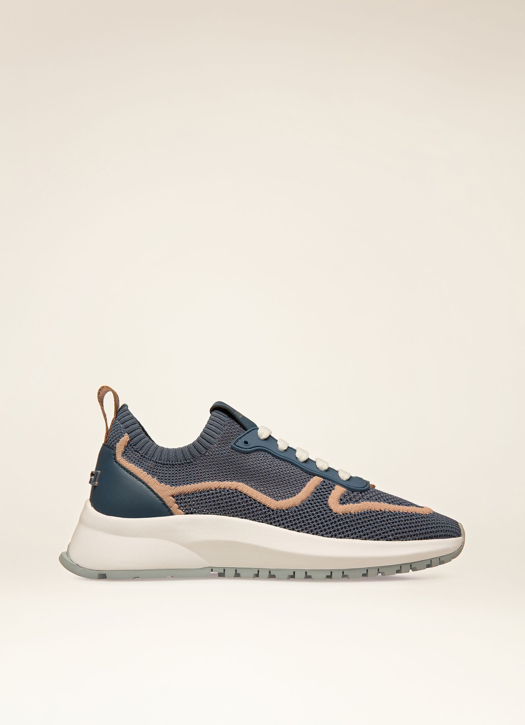 Outline Sneaker Aus Strickgewebe In Blau - Damen - Bally - 01