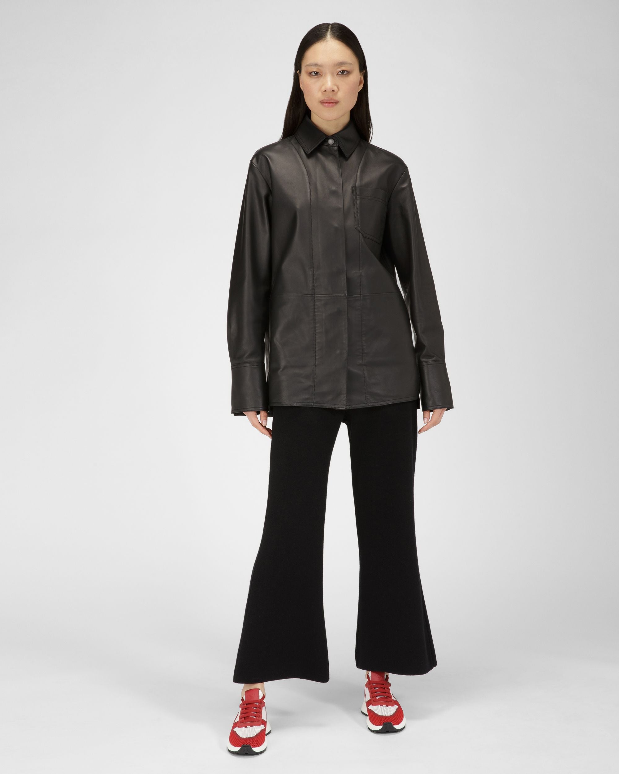 Outline Sneaker Aus Strickgewebe In Weiß Und Rot - Damen - Bally - 03
