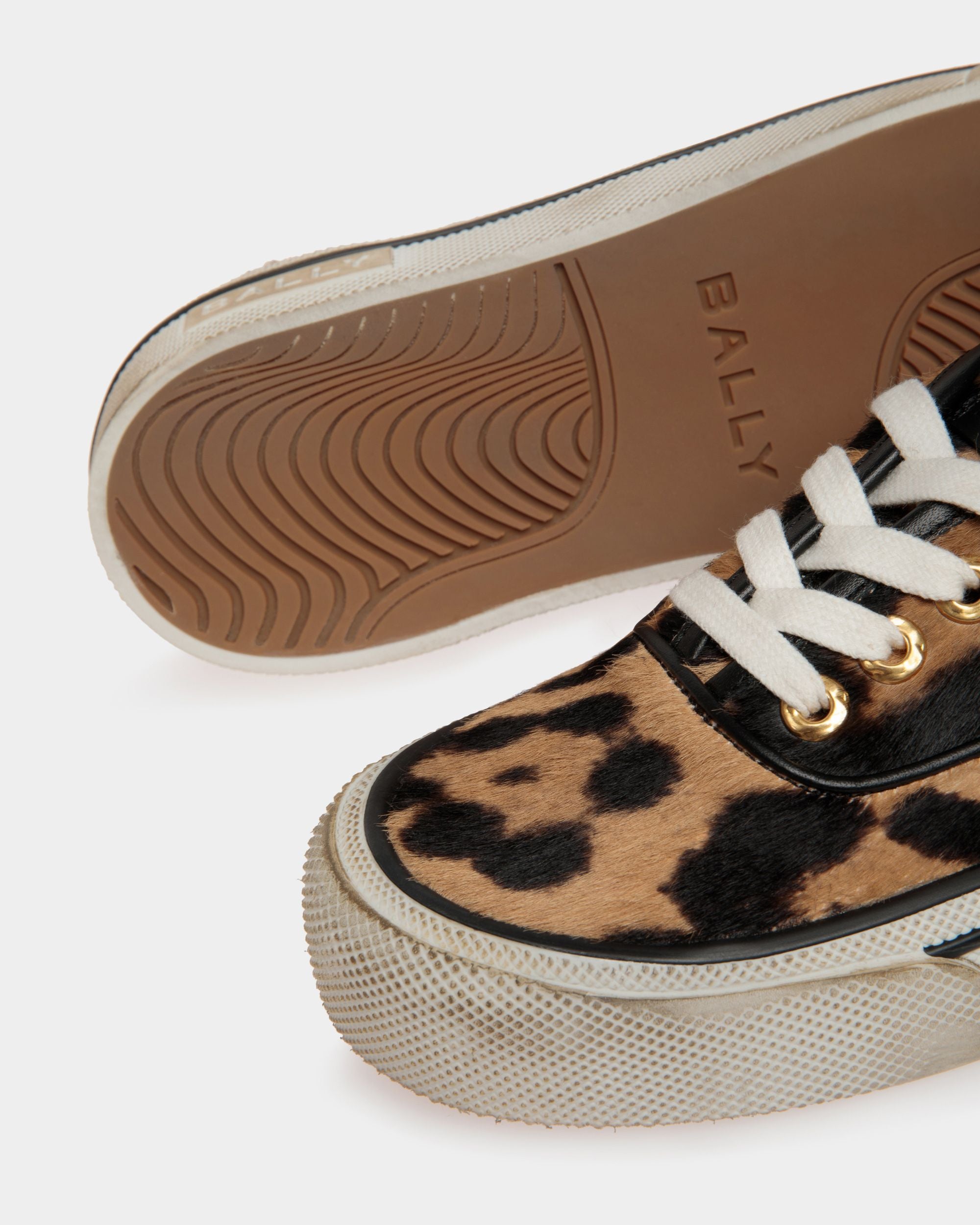 Lyder Sneaker Aus Braunem Kalbsleder Mit Fell - Damen - Bally - 05