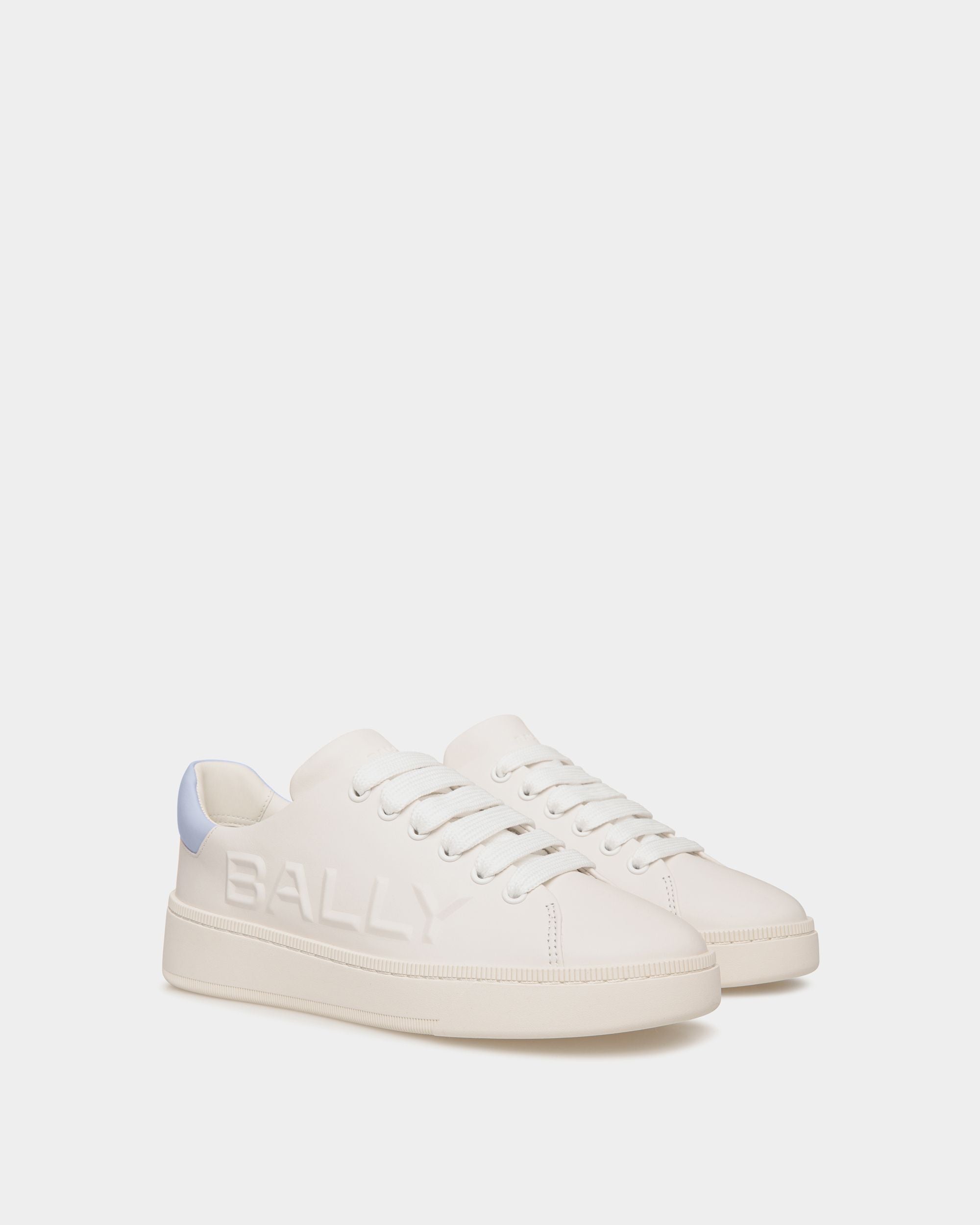 Raise Sneaker Aus Leder In Weiß Und Hellblau - Damen - Bally - 02