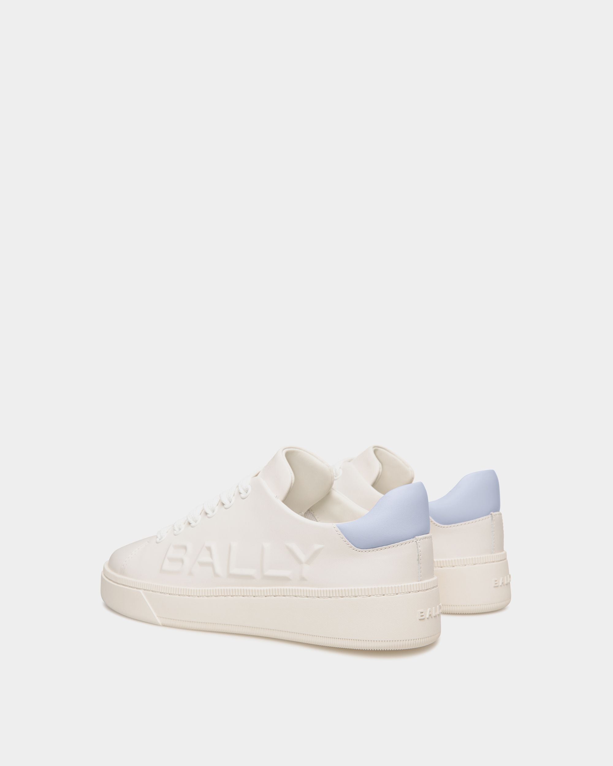Raise Sneaker Aus Leder In Weiß Und Hellblau - Damen - Bally - 03