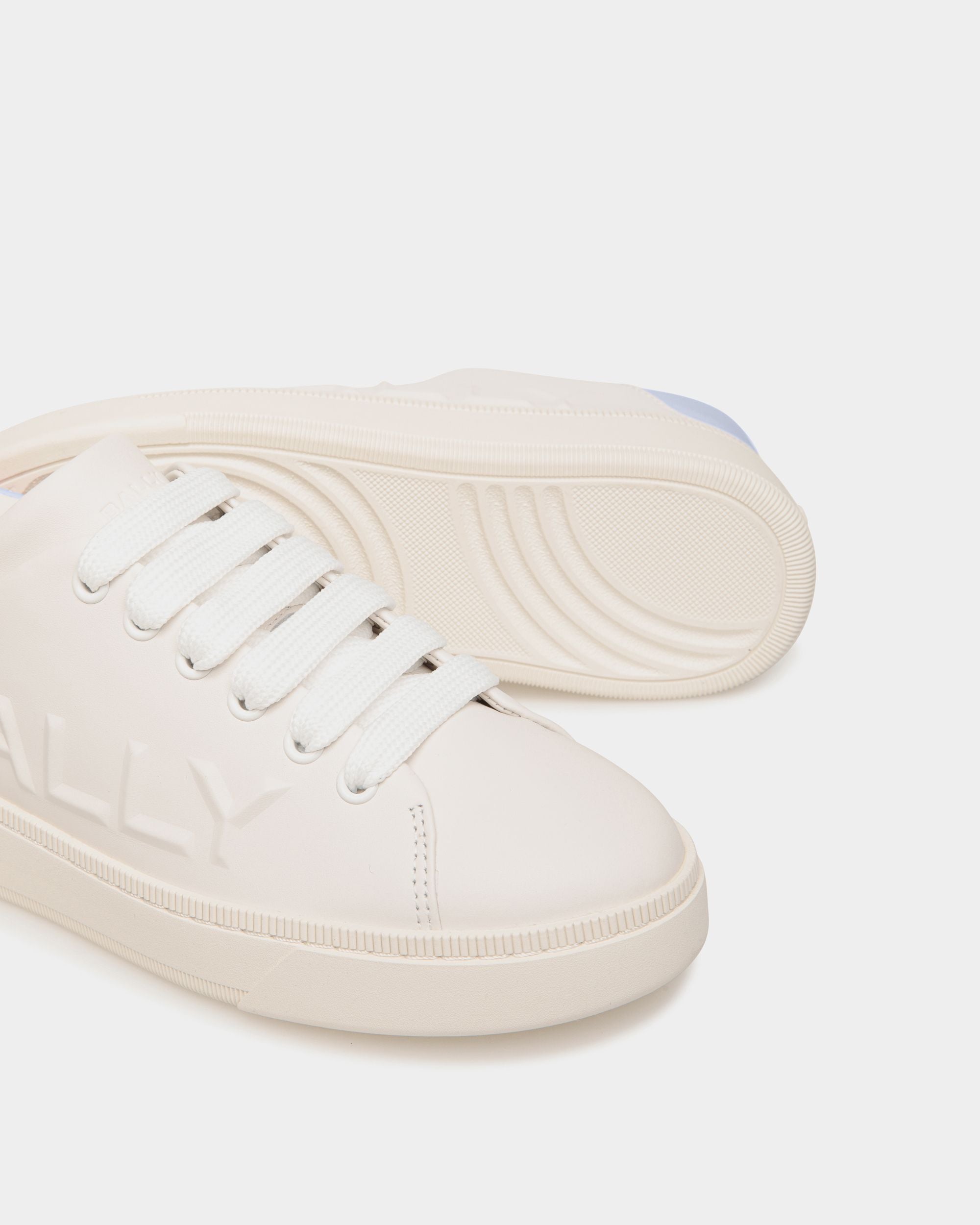 Raise Sneaker Aus Leder In Weiß Und Hellblau - Damen - Bally - 04