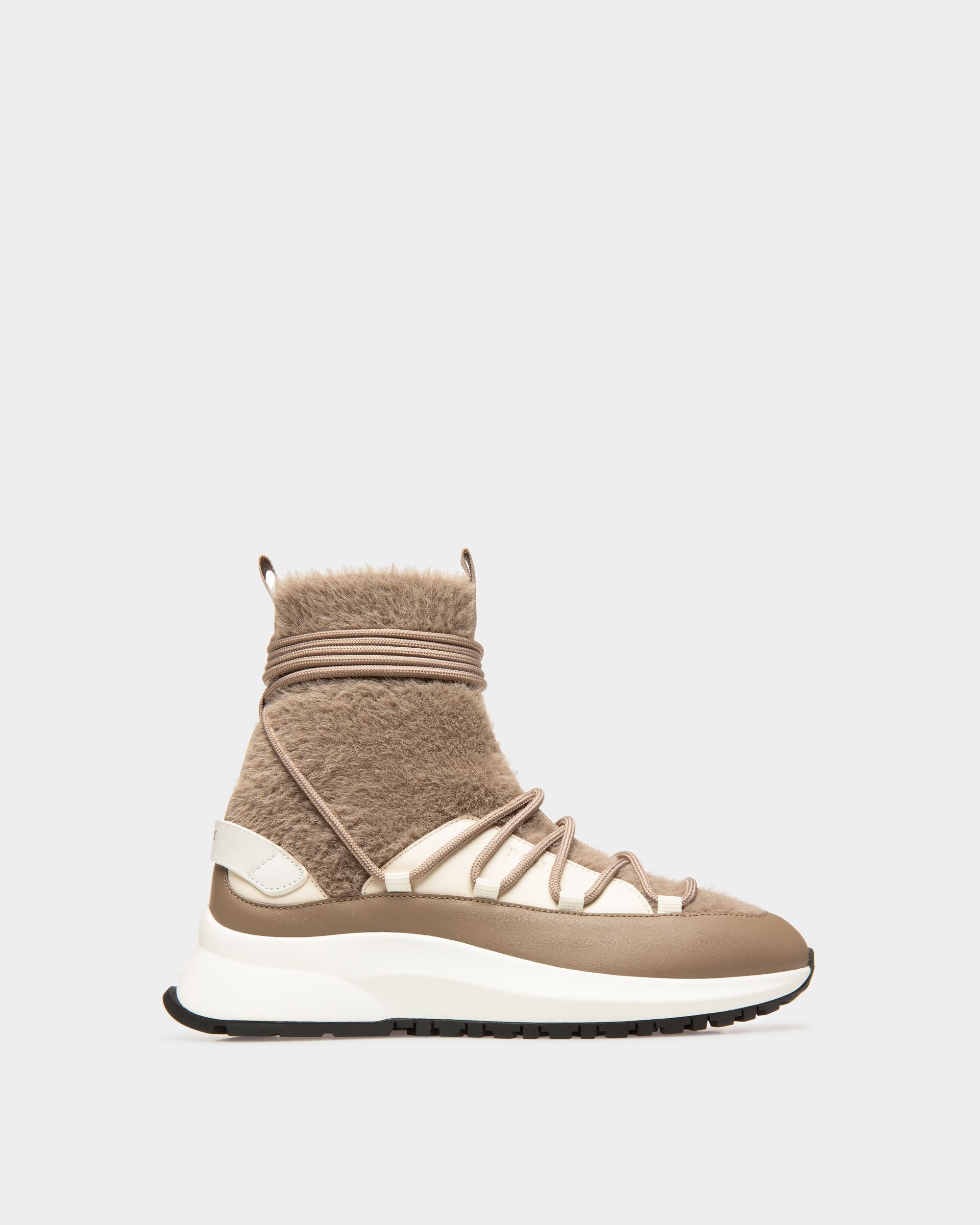 Dalyla Stiefel Aus Kaschmir Und Leder In Taupe Und Elfenbeinfarben - Damen - Bally - 01