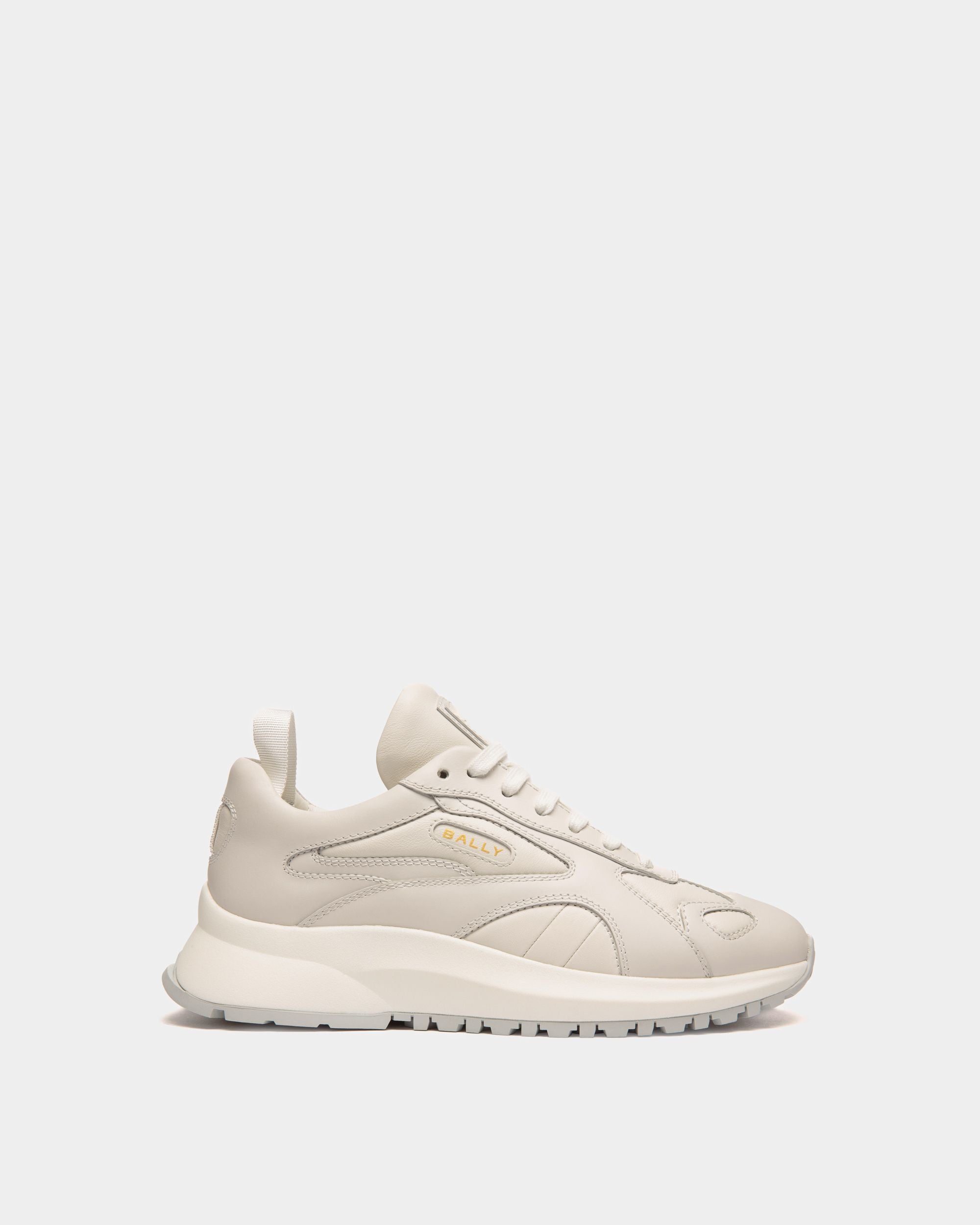 Outline Sneaker Aus Leder In Weiß - Damen - Bally - 01