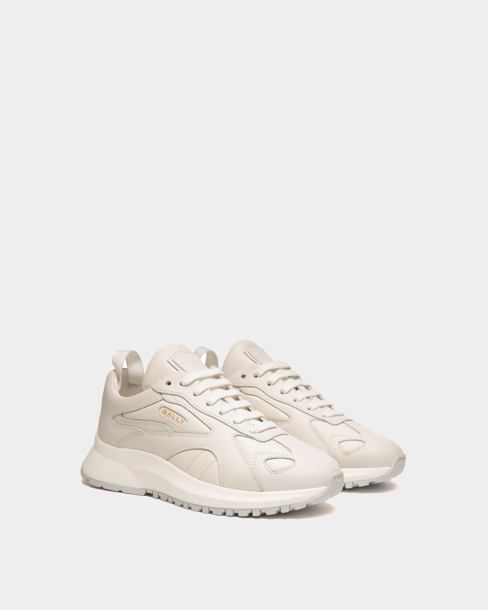 Outline Sneaker Aus Leder In Weiß - Damen - Bally - 02