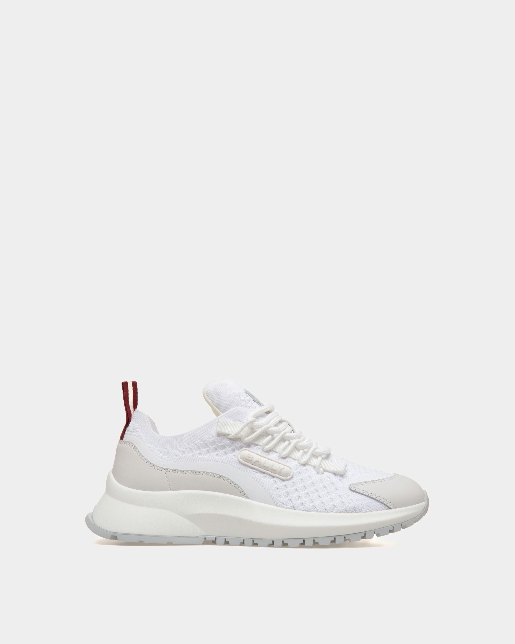 Outline Sneaker Aus Strickgewebe In Weiß - Damen - Bally - 01