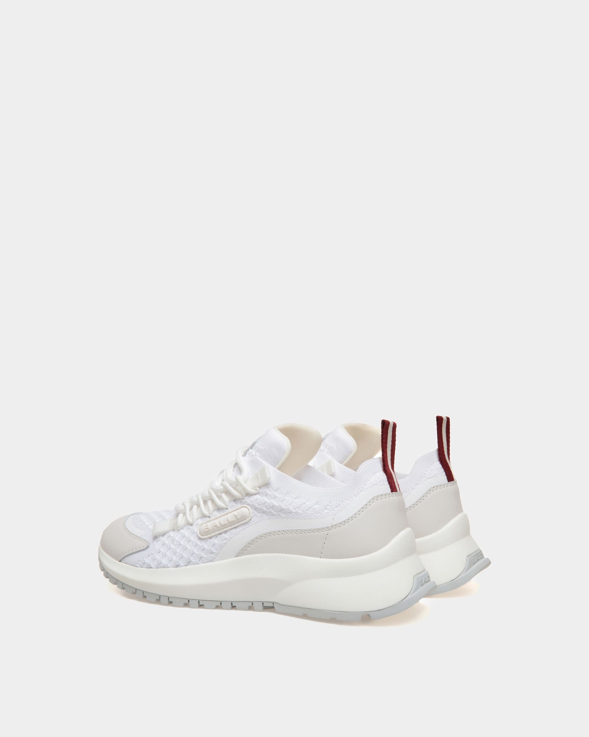 Outline Sneaker Aus Strickgewebe In Weiß - Damen - Bally - 03
