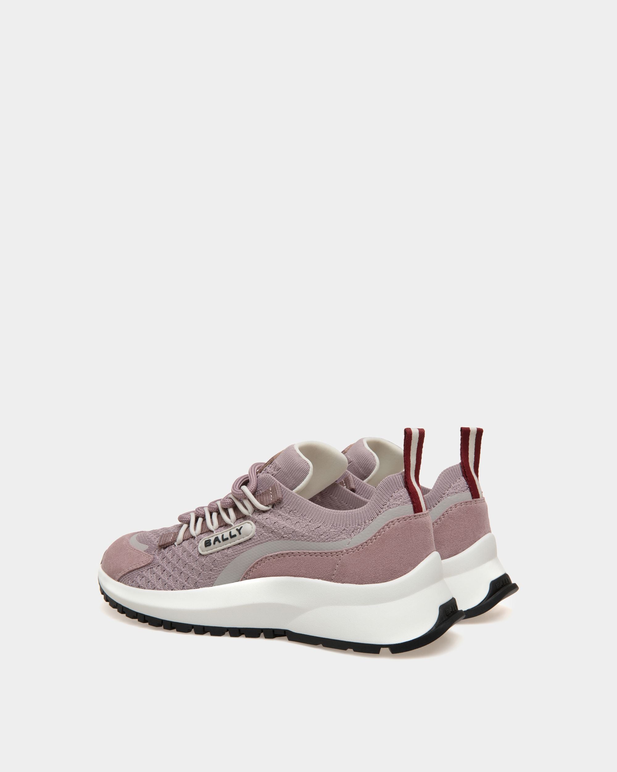 Outline | Low-Top Sneaker für Damen aus Strickgewebe in Flieder | Bally | Still Life 3/4 Rückseite