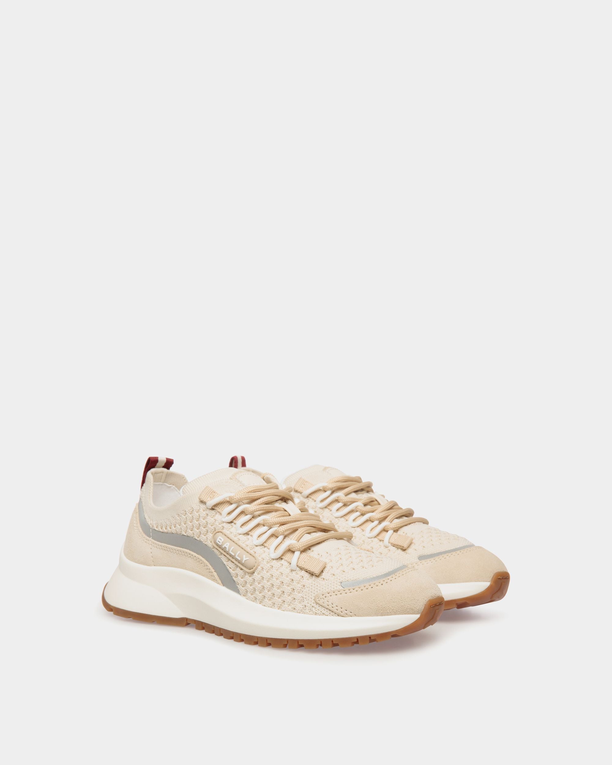 Outline Sneaker Aus Leder In Elfenbein Und Champagner - Damen - Bally - 03