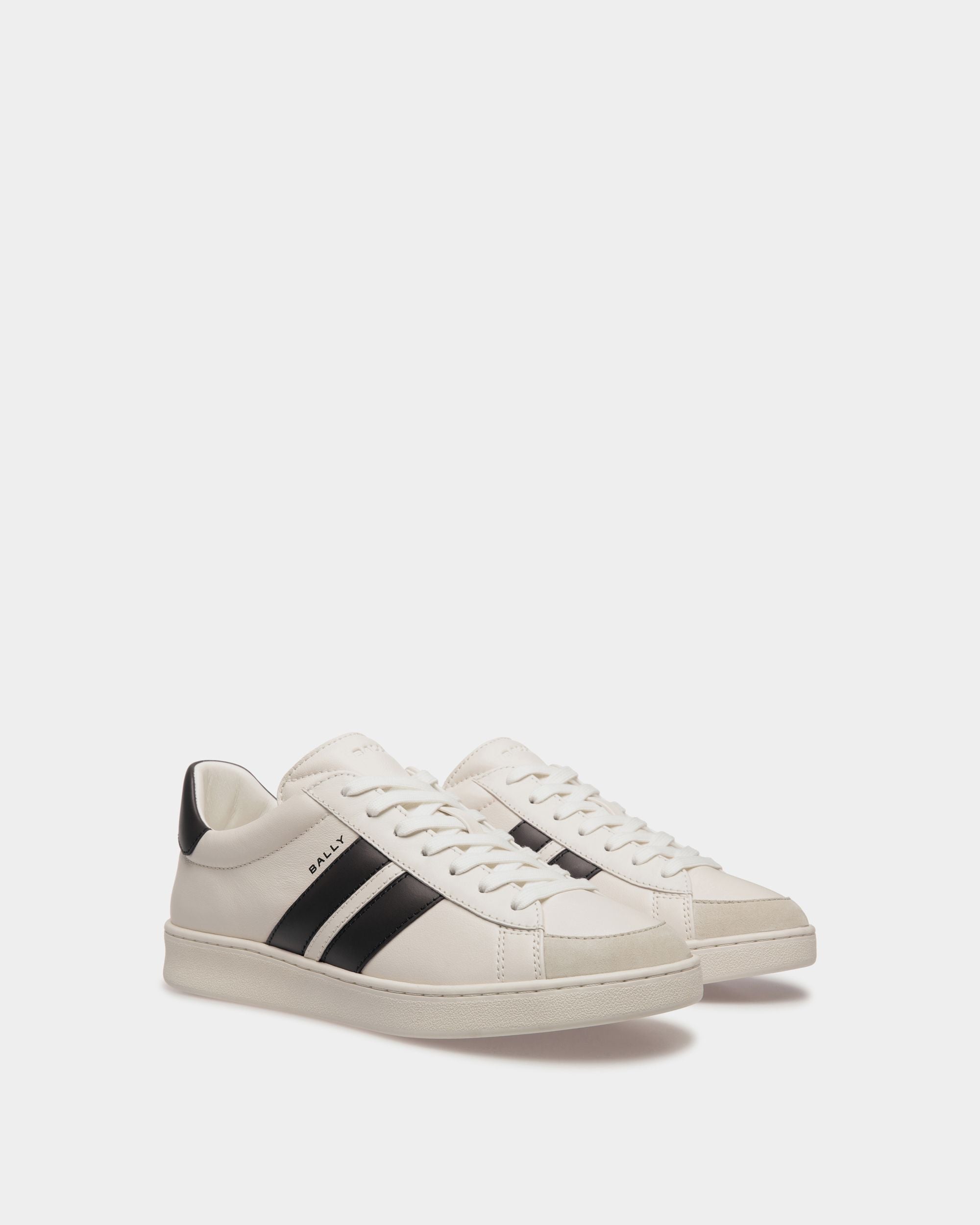 Tennis Sneaker Aus Leder In Weiß Und Schwarz - Damen - Bally - 02