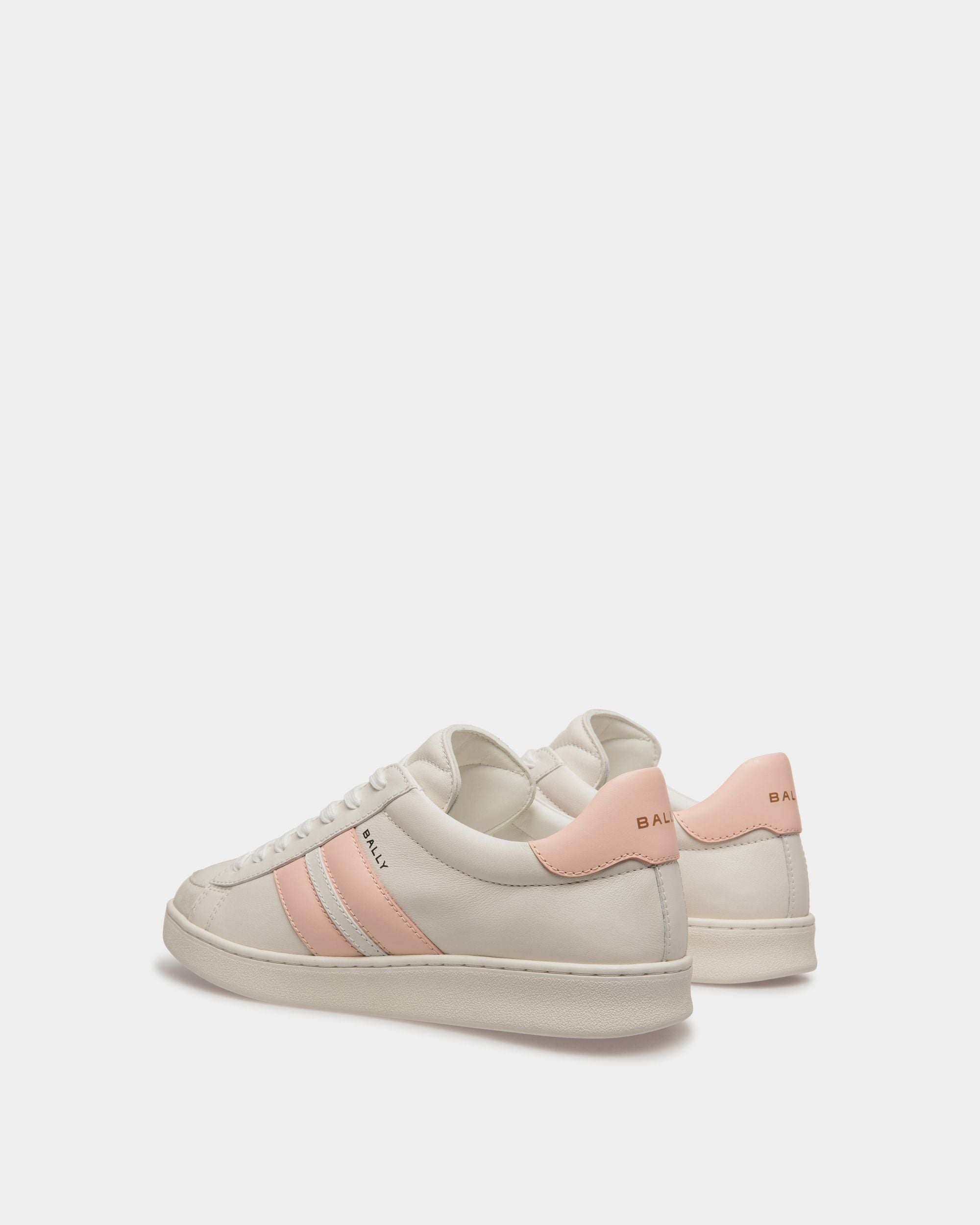 Damen Tennis Sneaker Aus Leder In WeiB Und Baby Pink Bally