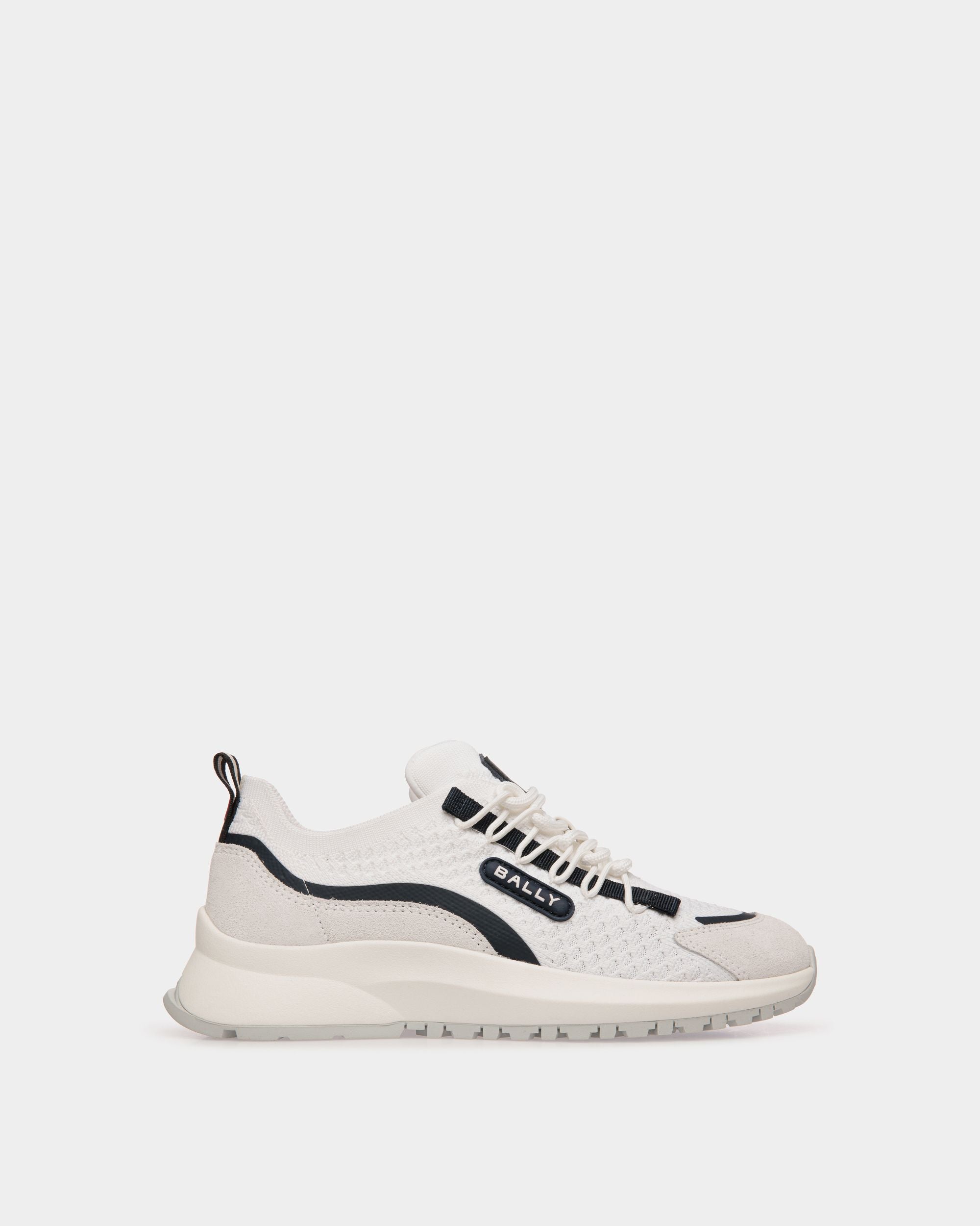 520 Sneaker Aus Strickstoff In Weiß Und Marineblau - Damen - Bally - 01