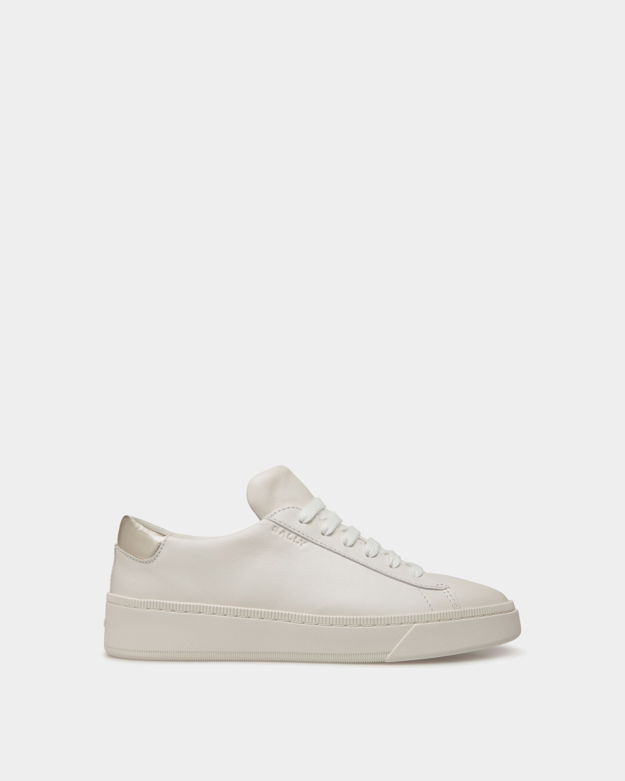 Raise Sneaker Aus Leder In Weiß Und Gold - Damen - Bally - 01
