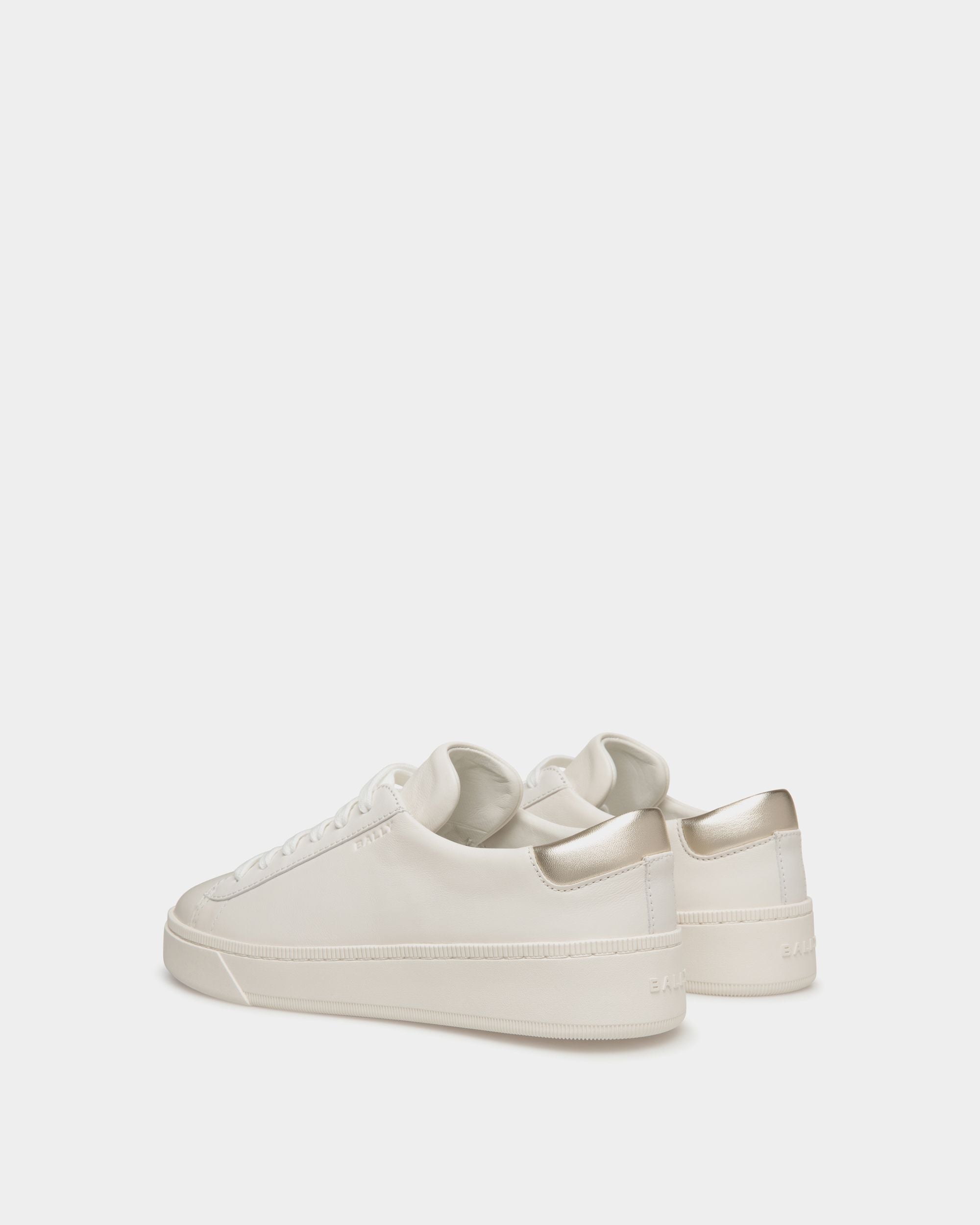 Raise Sneaker Aus Leder In Weiß Und Gold - Damen - Bally - 04